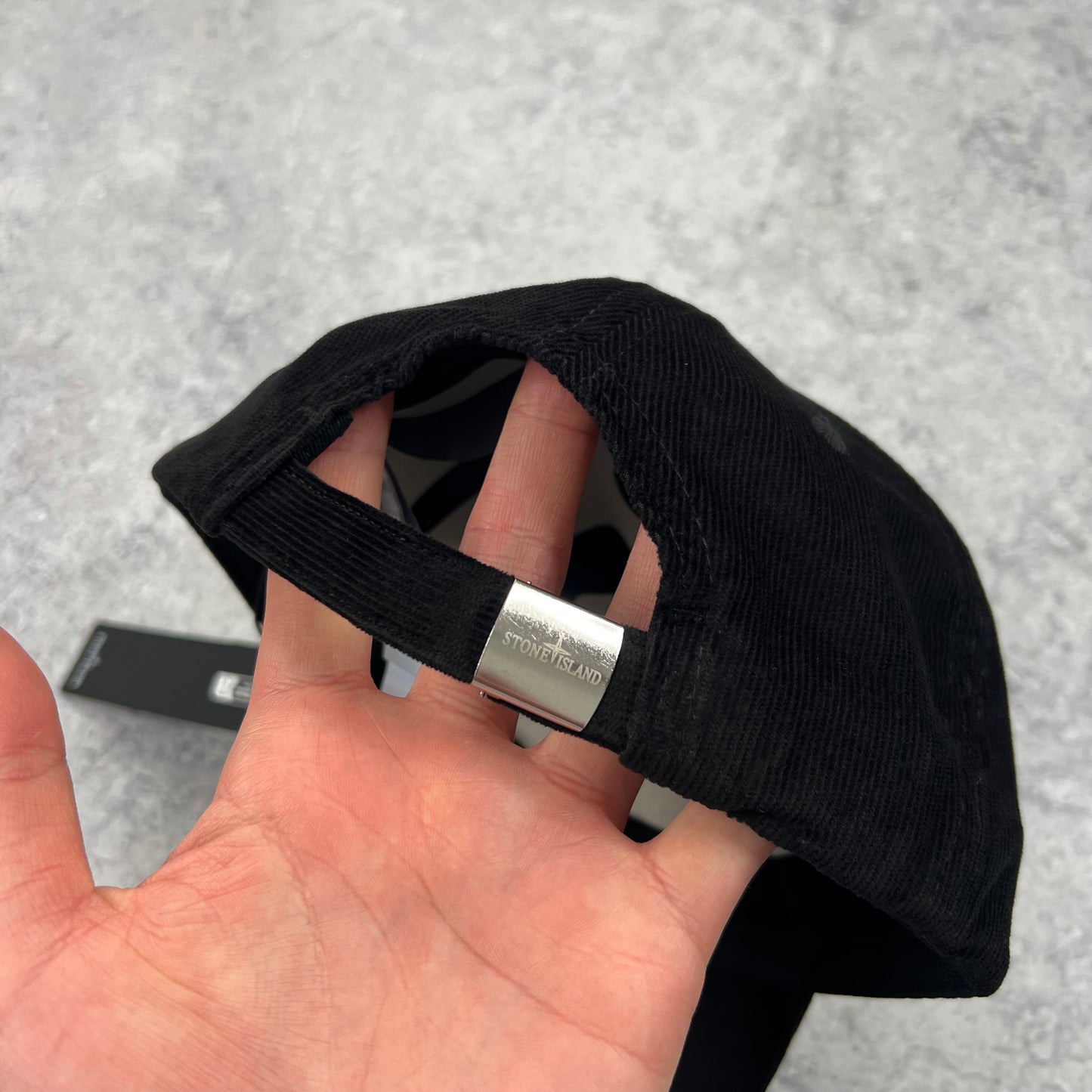 Stone Island Black Corduroy Cap BNWT