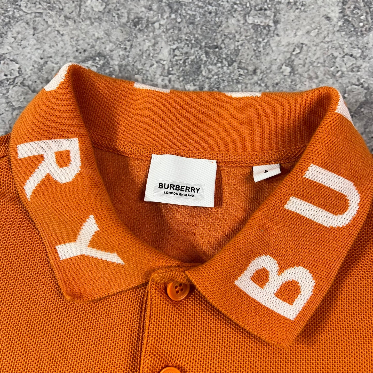 Burberry Orange Polo Shirt Large 22.25”