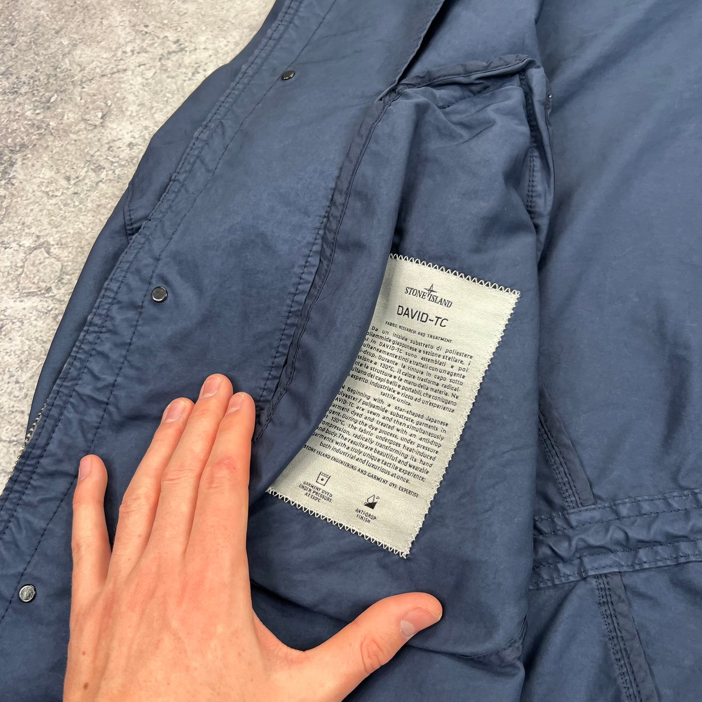 Stone Island Blue David TC Jacket Medium 23.25”