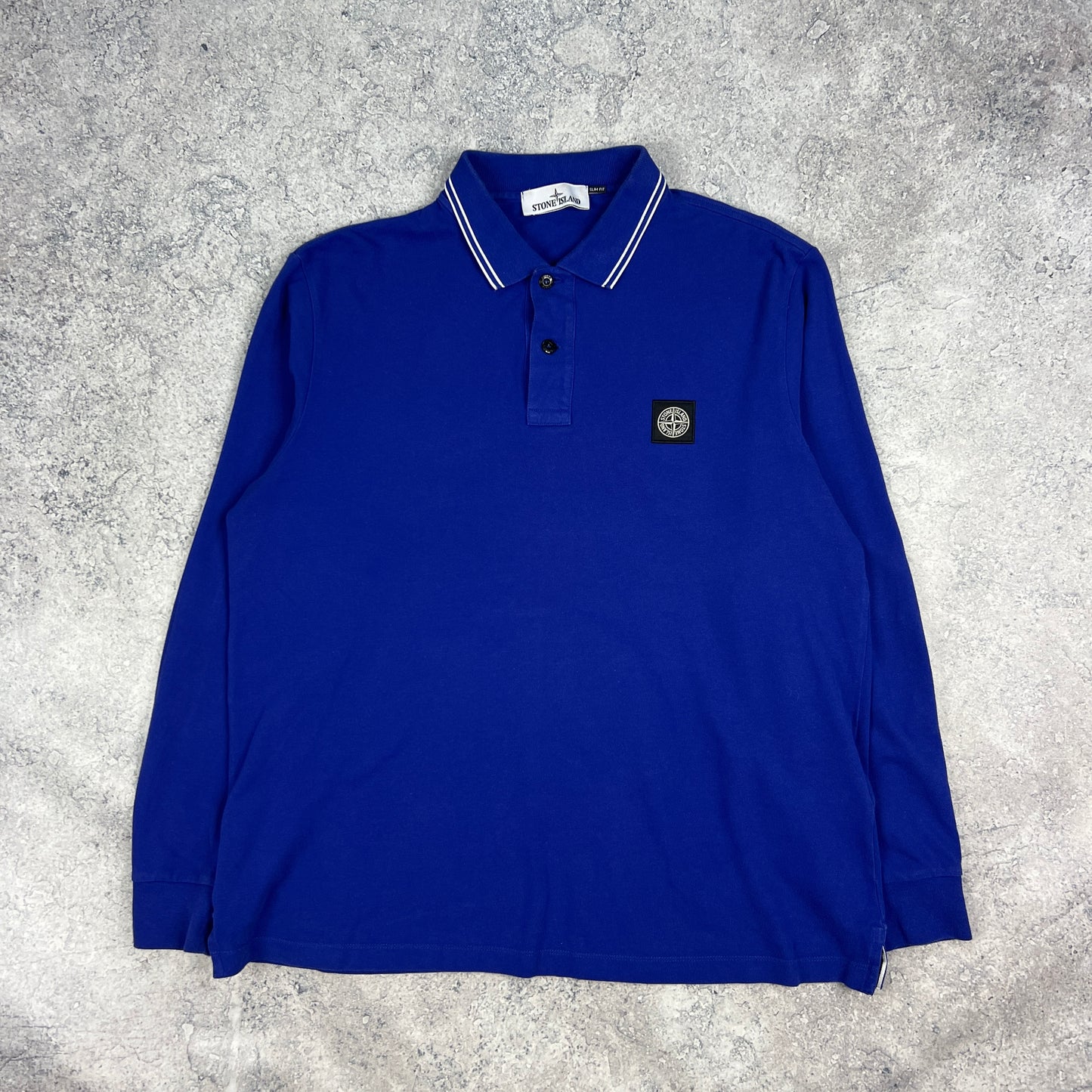 Stone Island Blue L/S Polo XL Slim Fit 23.5”