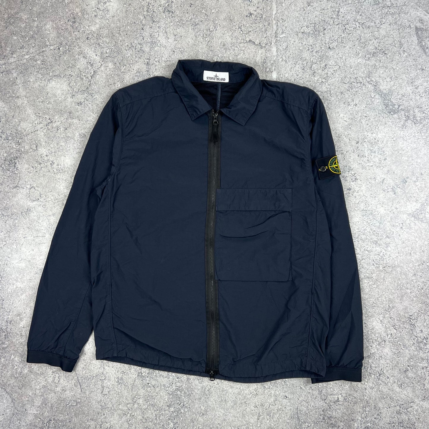 Stone Island Navy Naslan Overshirt Large 23”