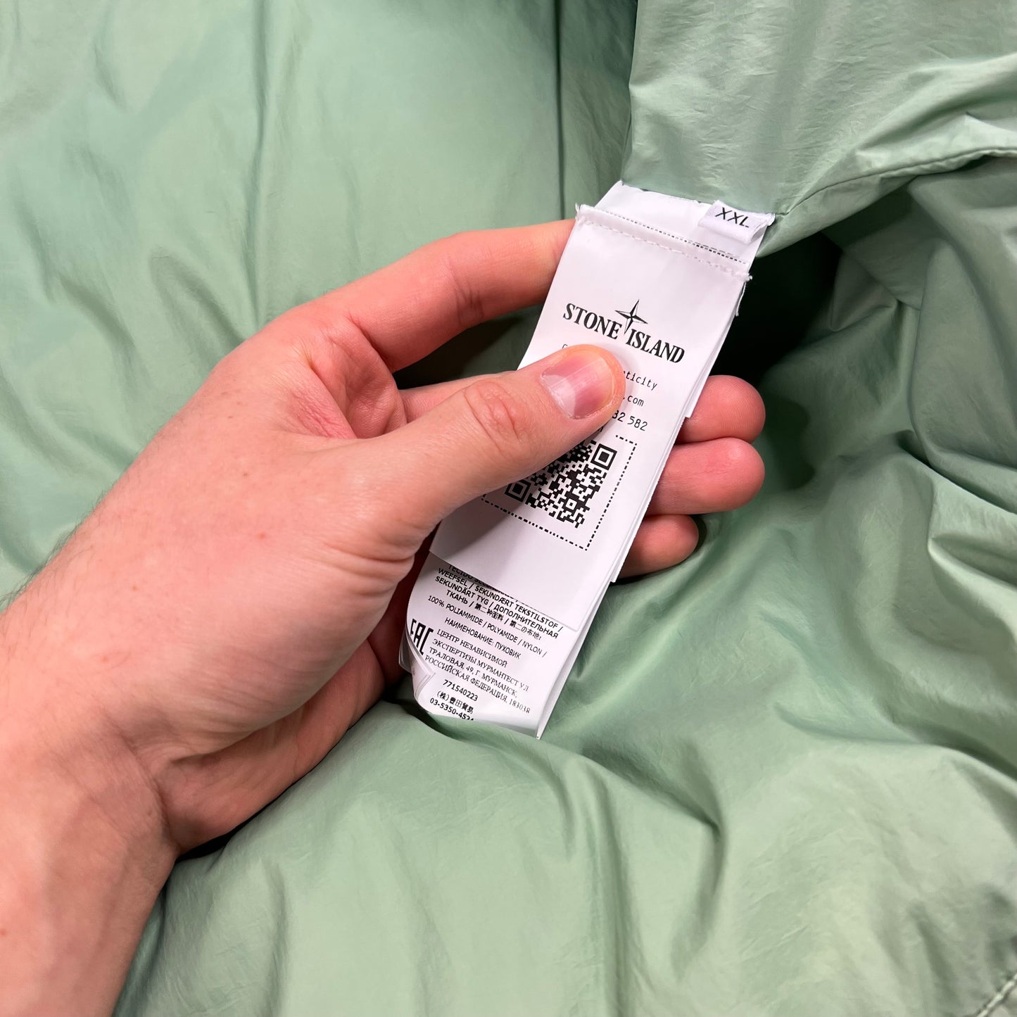 Stone Island Green Crinkle Reps Down Jacket XXL 27” BNWT