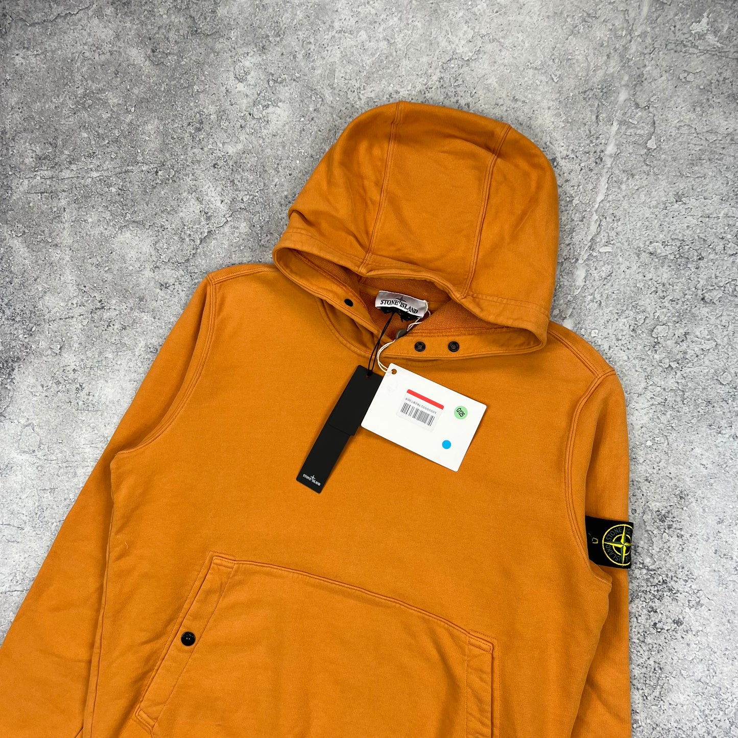 Stone Island Orange Pullover Hoodie Large 23” BNWT