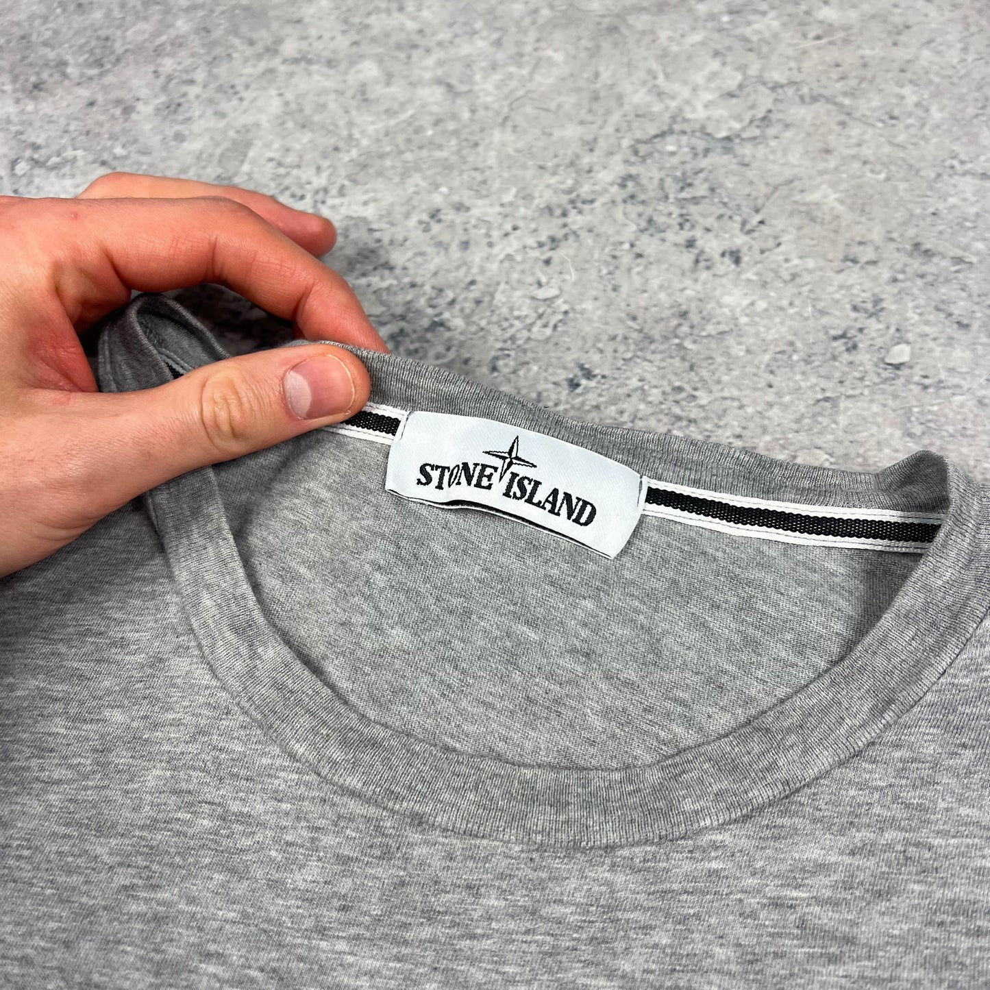 Stone Island Grey Reflective Logo T-Shirt XL 22.5”