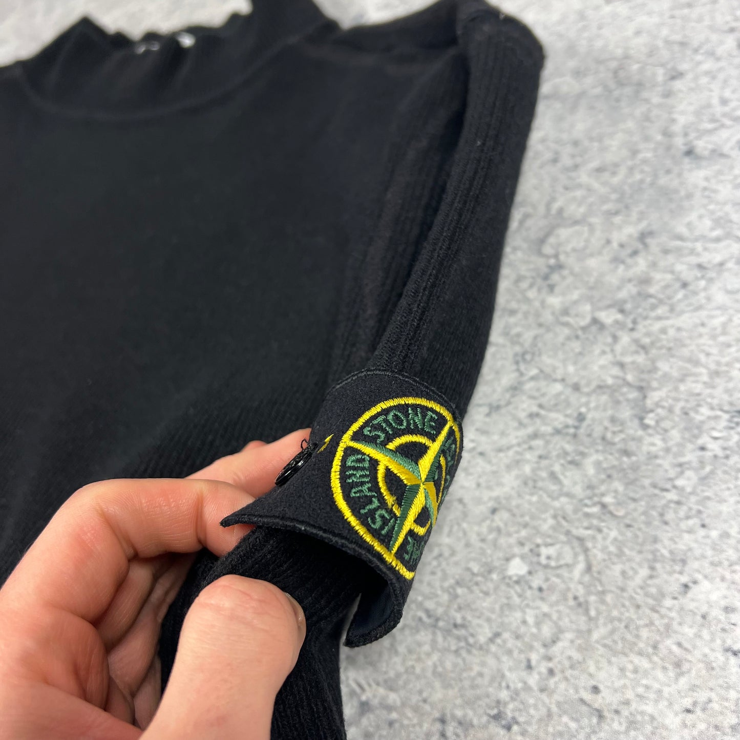 Stone Island Black Wool Sweatshirt Large 25”