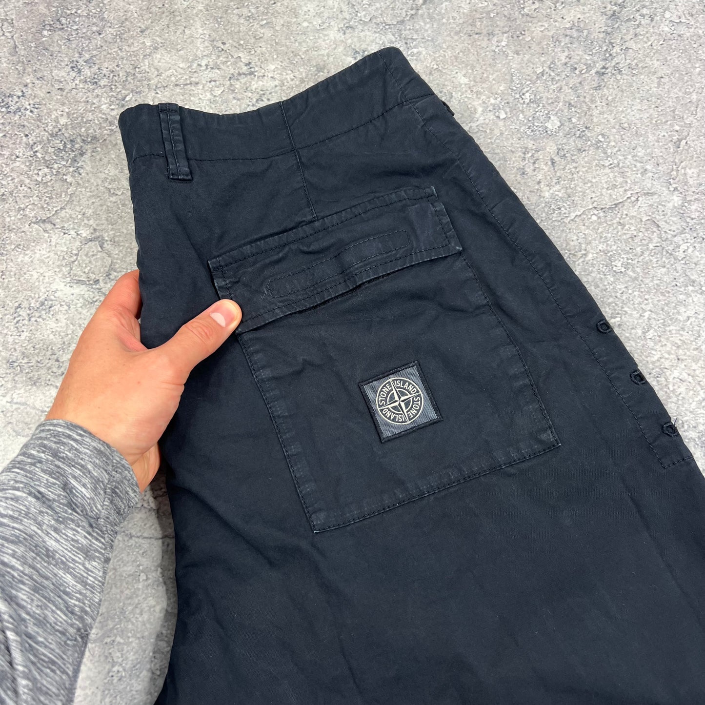 Stone Island Navy Patch Trousers 32”