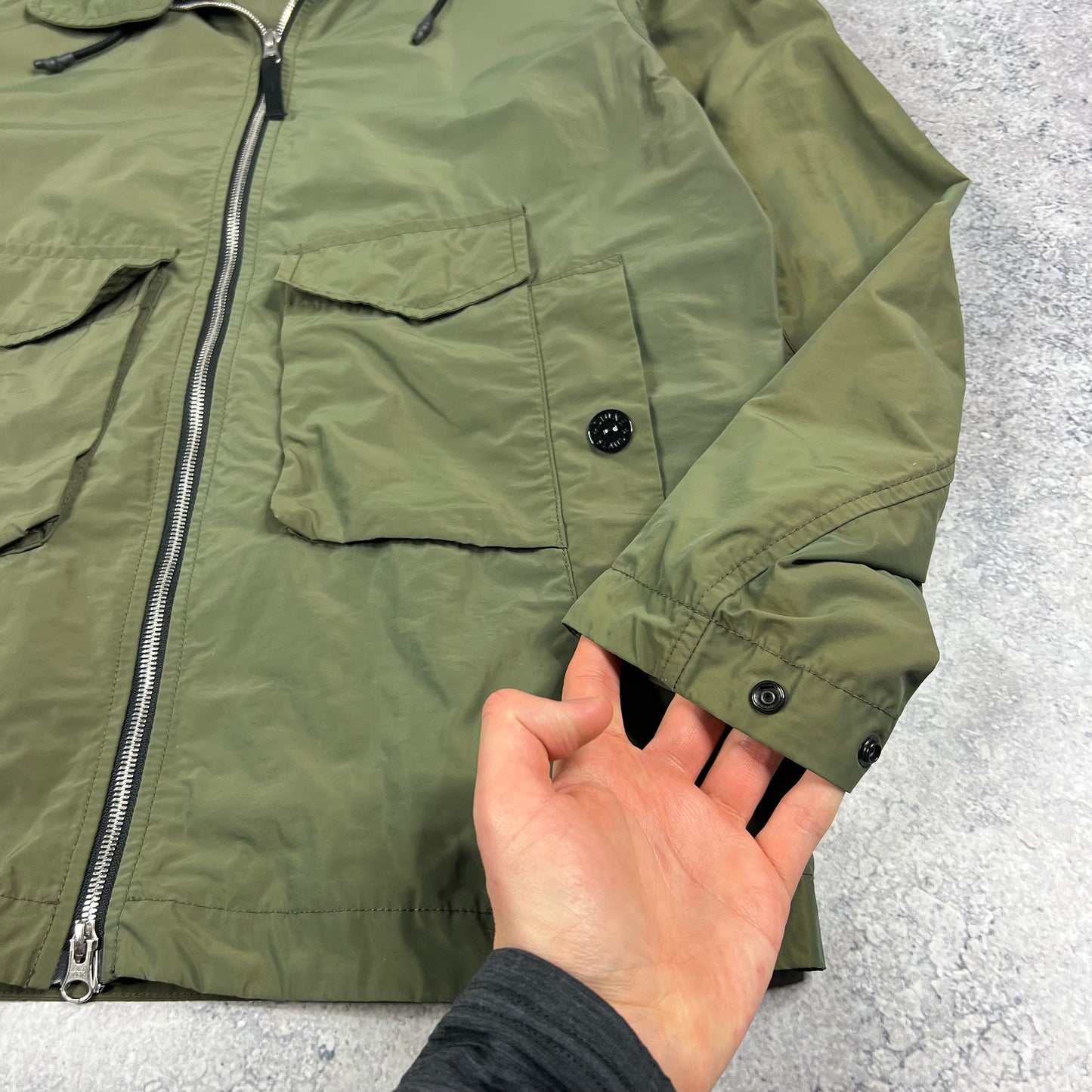 Stone Island Khaki Micro Reps Jacket Medium 22.25”