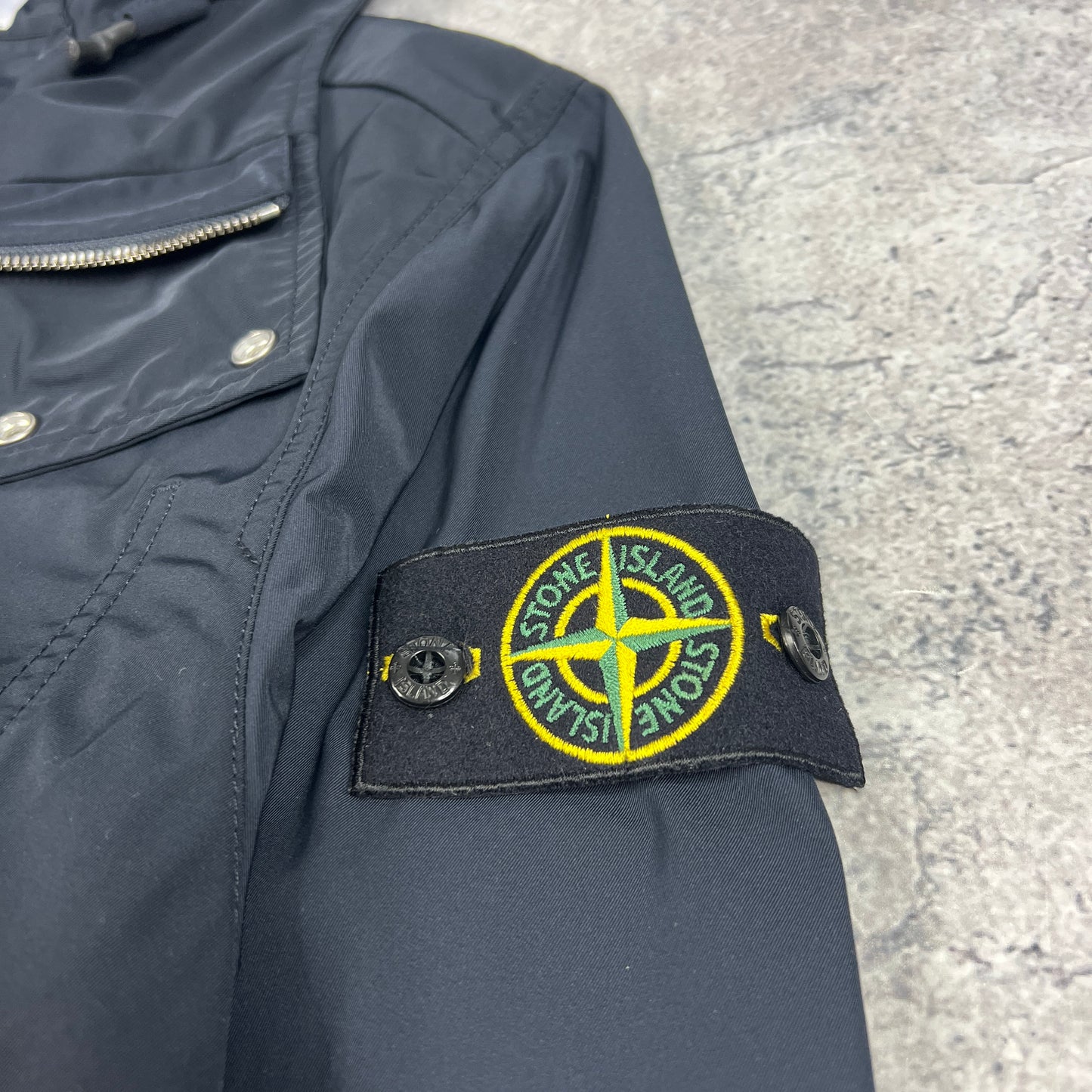 Stone Island Navy Micro Twill Jacket Medium 22.25”