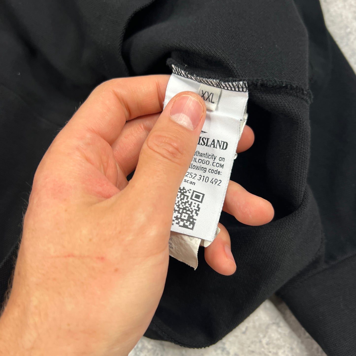 Stone Island Black L/S Polo XXL 24”