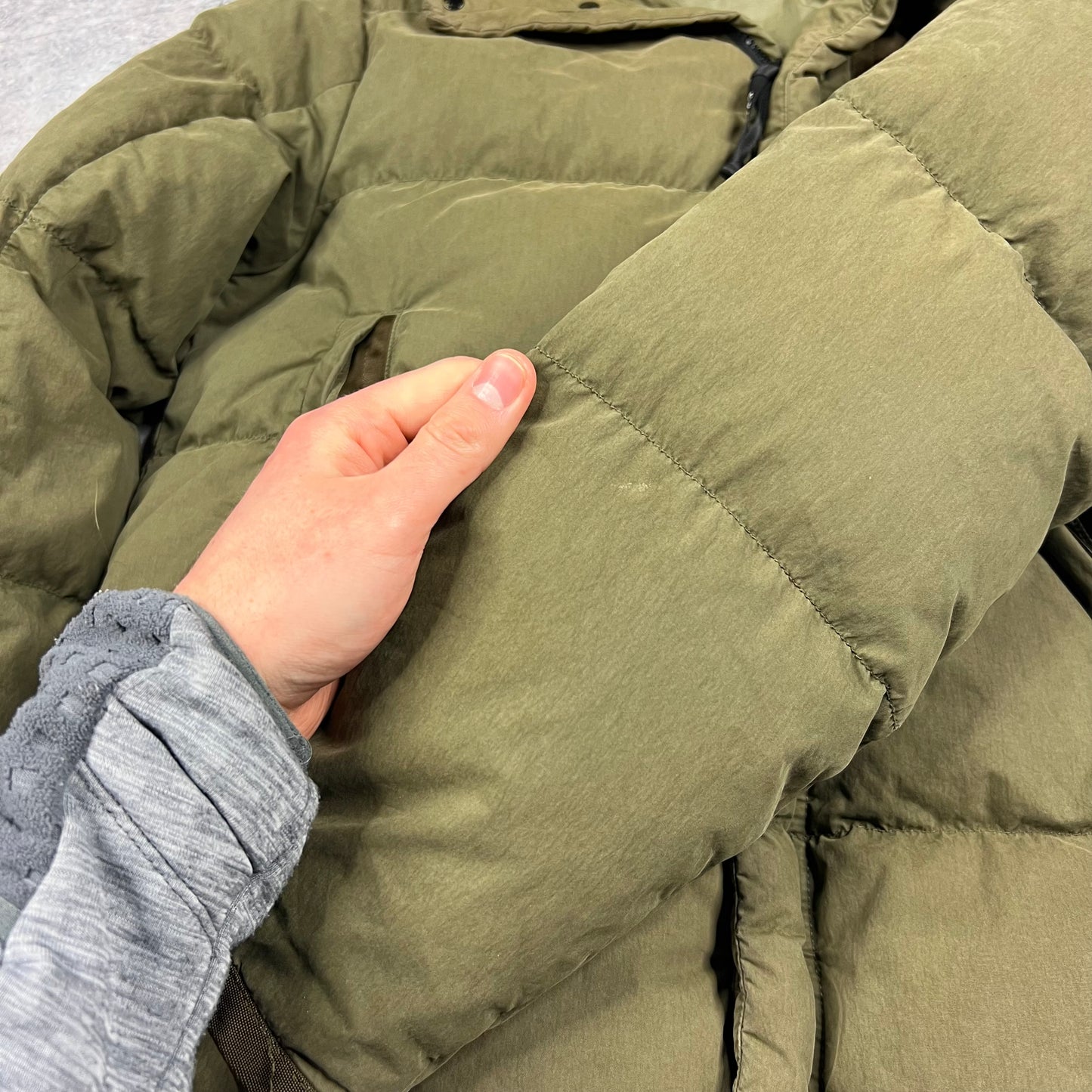 CP Company Khaki 50 Fili Down Parka Size 48- Medium 21.75”