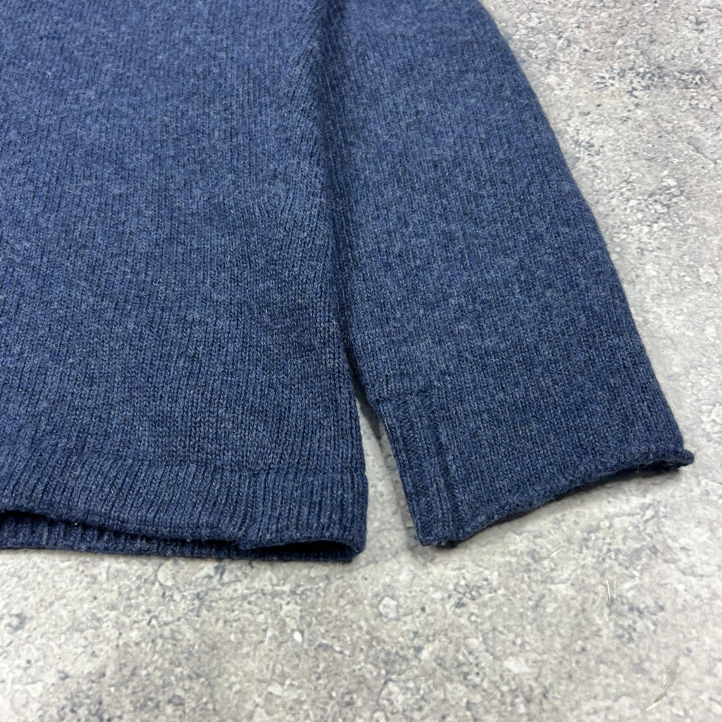 Stone Island Blue Wool Q Zip Knit Jumper Large 21.75”