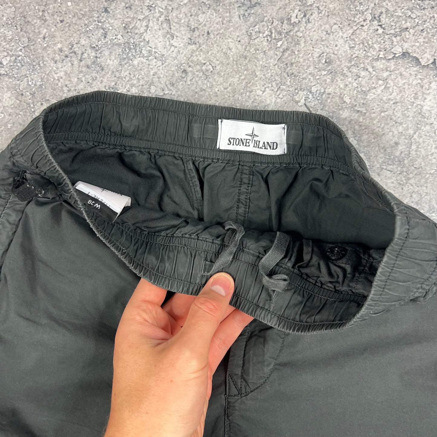 Stone Island Grey Cuffed Cargo Trousers W28”