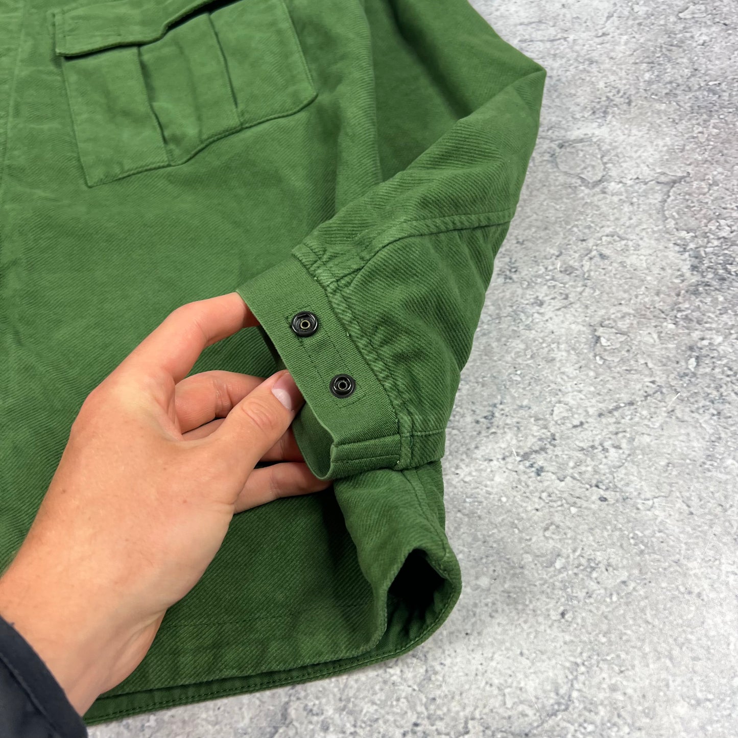 Stone Island Diagonal Weave Green Overshirt Small 21.25”