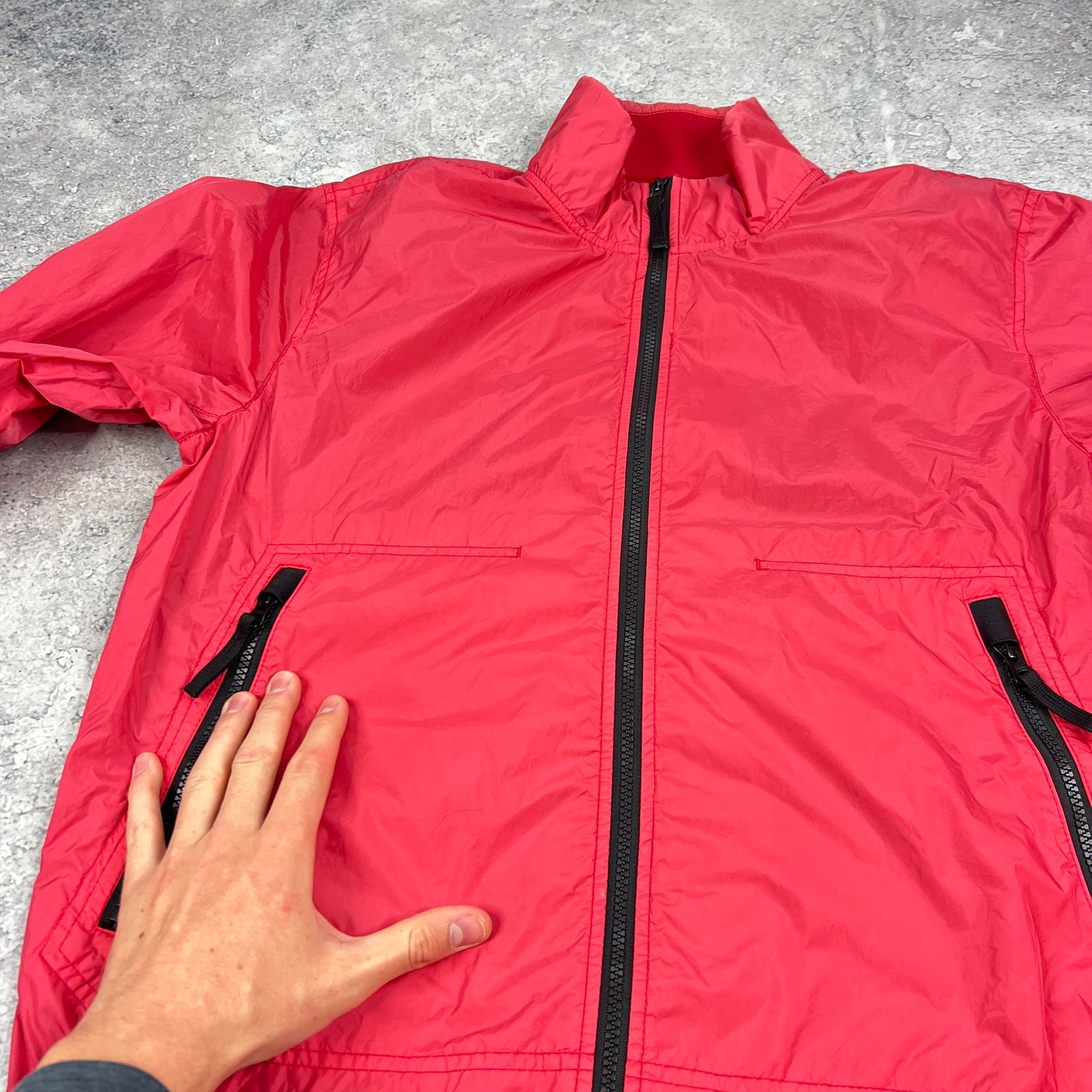 Stone Island Pink Crinkle Reps Jacket Large 22.5”