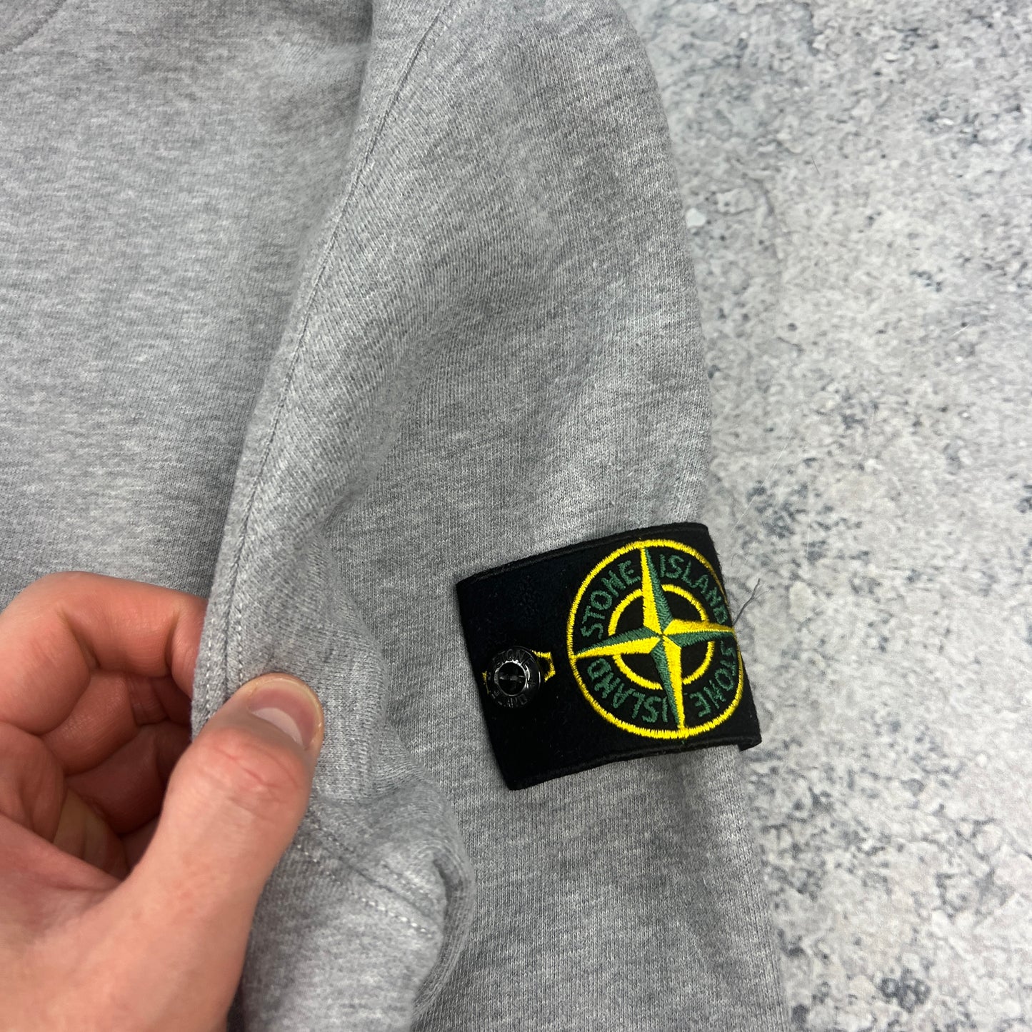 Stone Island Grey Pullover Hoodie Medium 23”