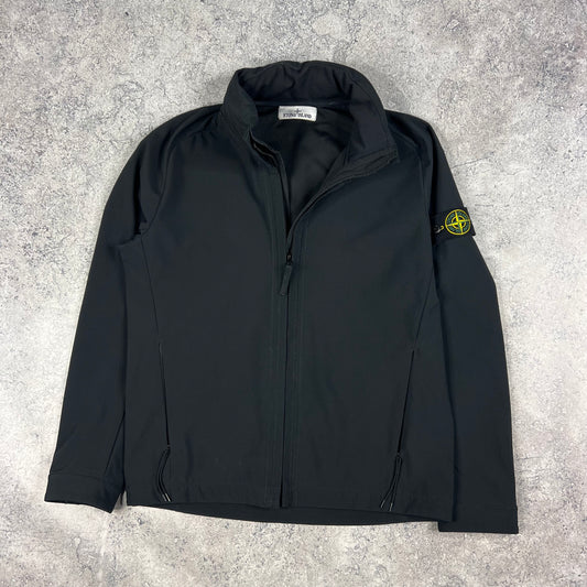 Stone Island Black Softshell Jacket Large 23”