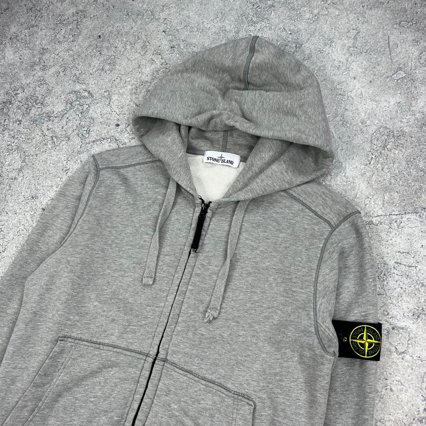Stone Island Grey FZ Hoodie Medium 20.75”