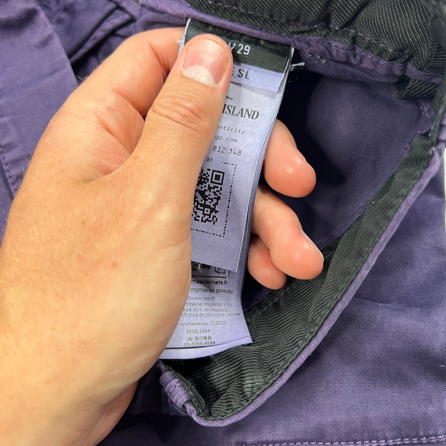 Stone Island Purple Cargo Shorts W29-30” BNWT