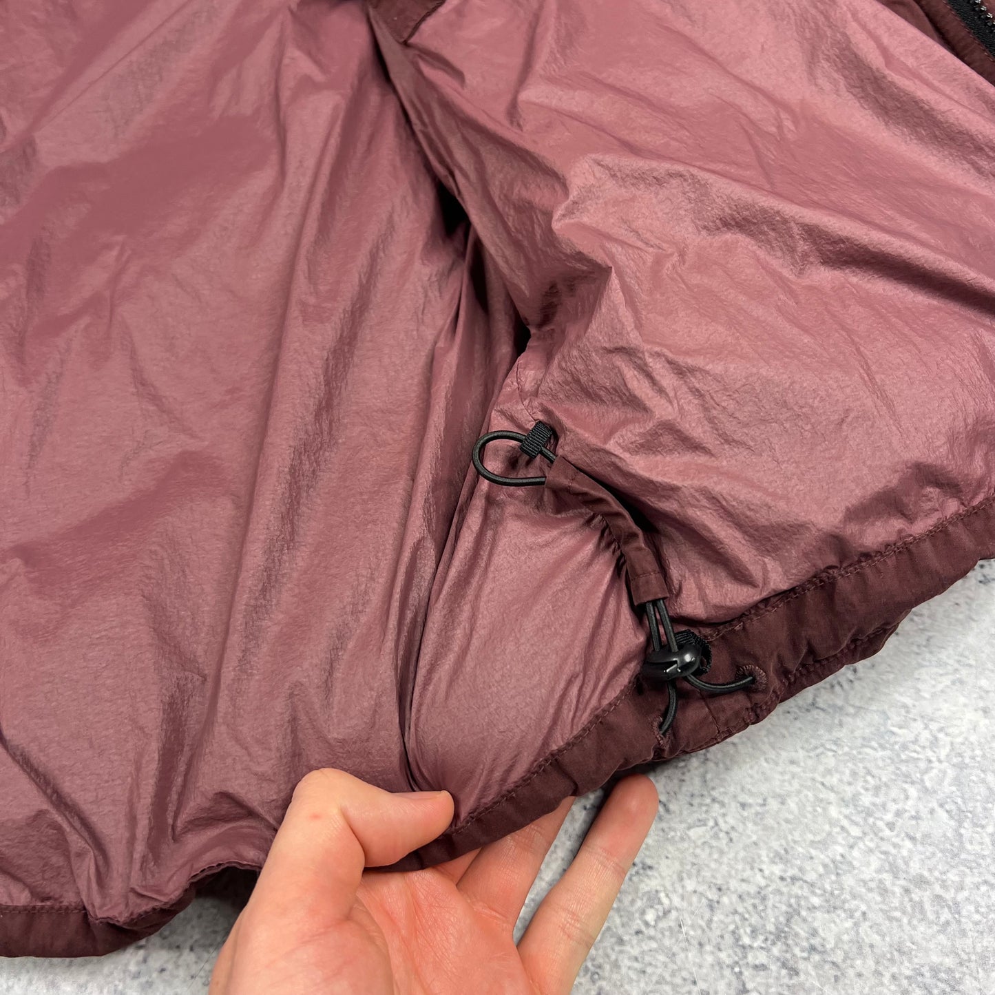 CP Company Burgundy 50 Fili Down Lens Parka Size 50- Large 22.5”