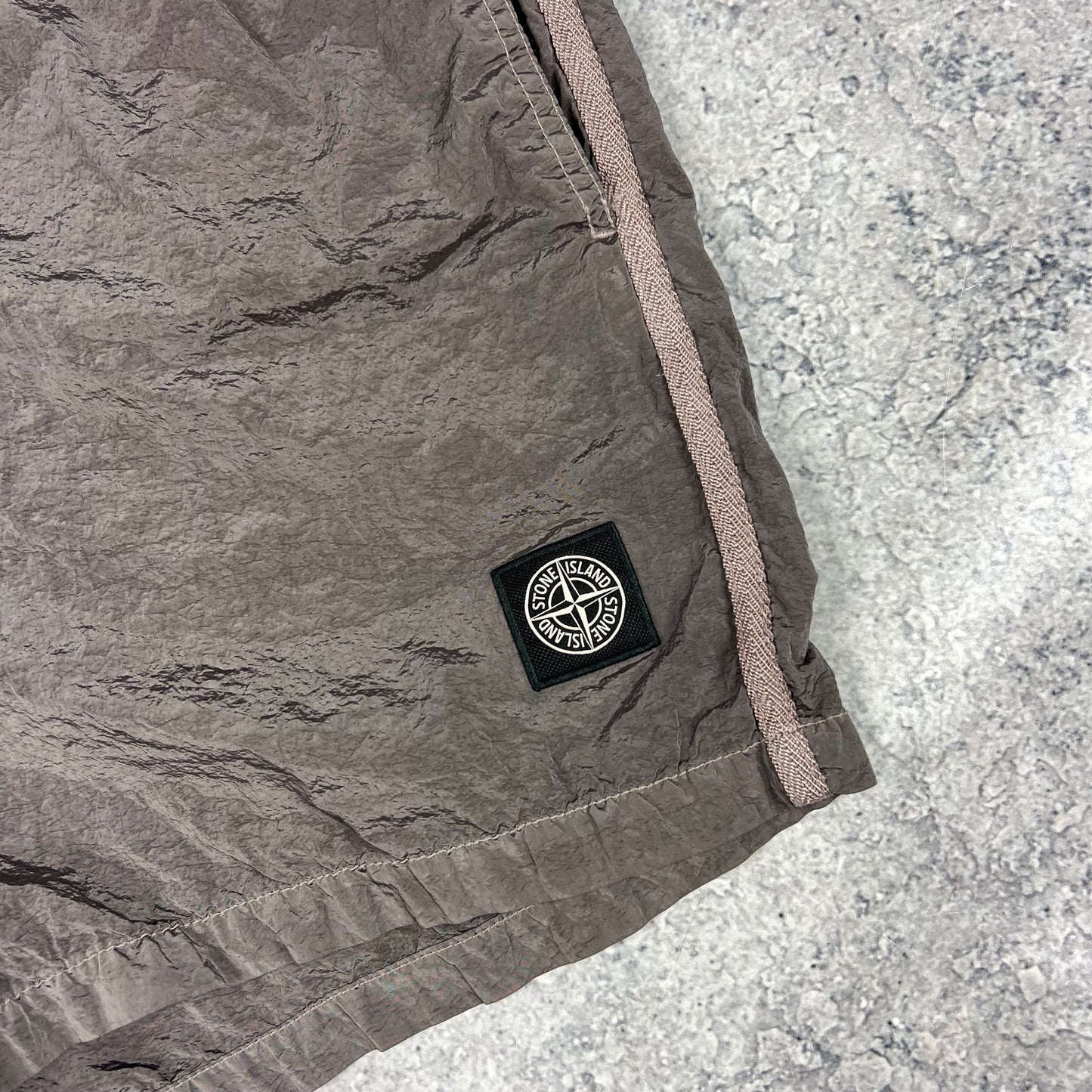 Stone Island Dark Pink Nylon Metal Shorts Large 32-34”