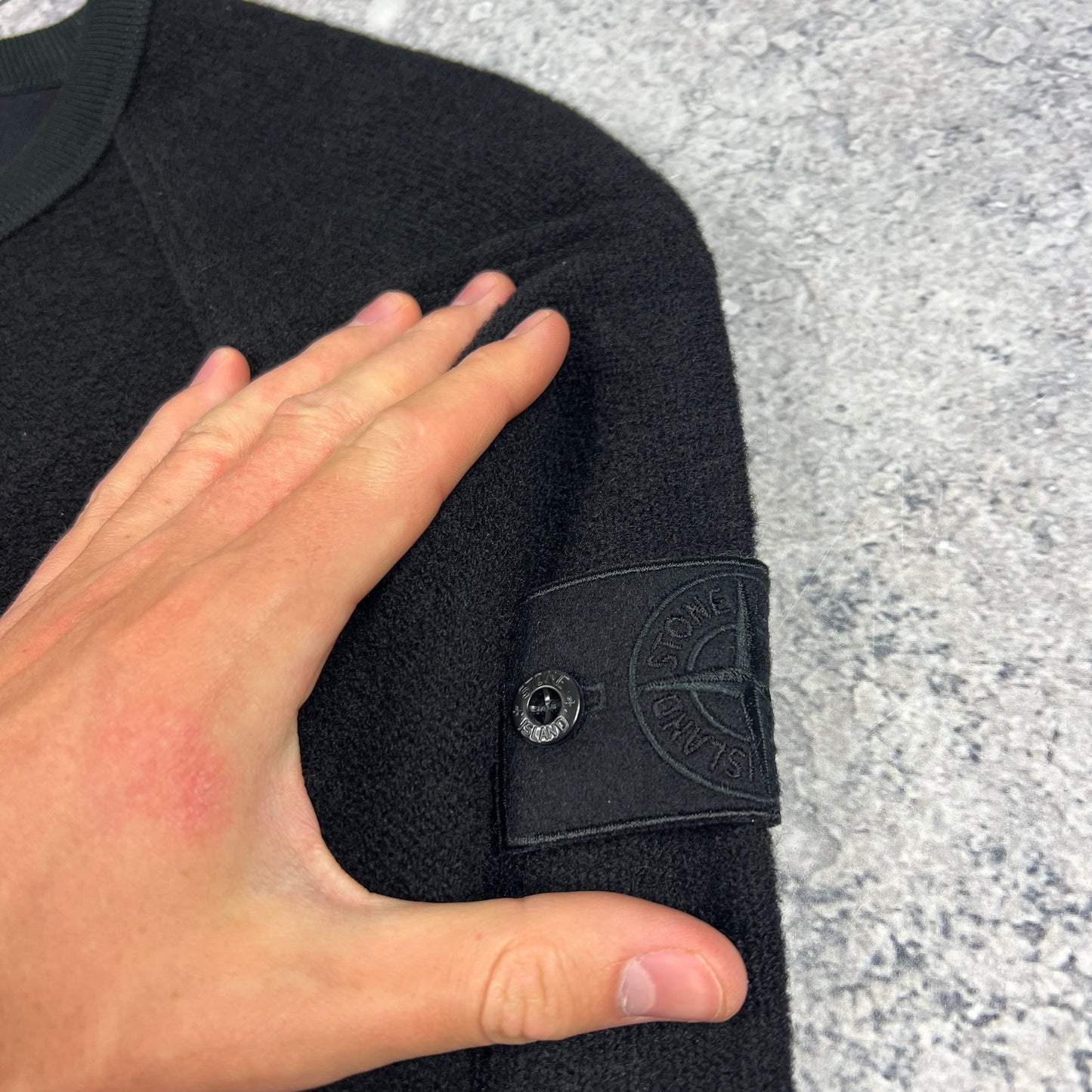 Stone Island Black Ghost Wool Sweatshirt Large 22.5” BNWOT