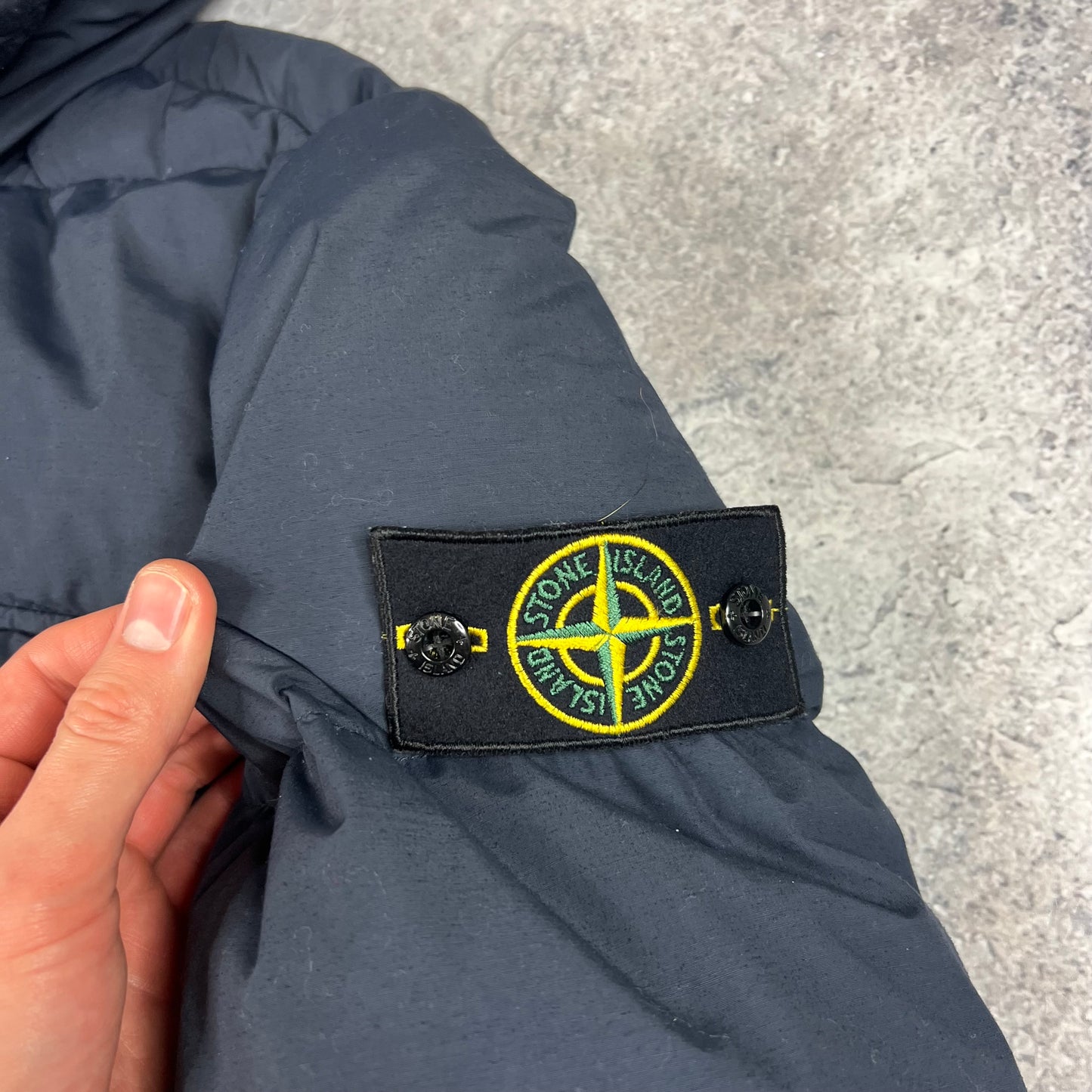 Stone Island Navy Naslan Watro Down Jacket Medium 23”