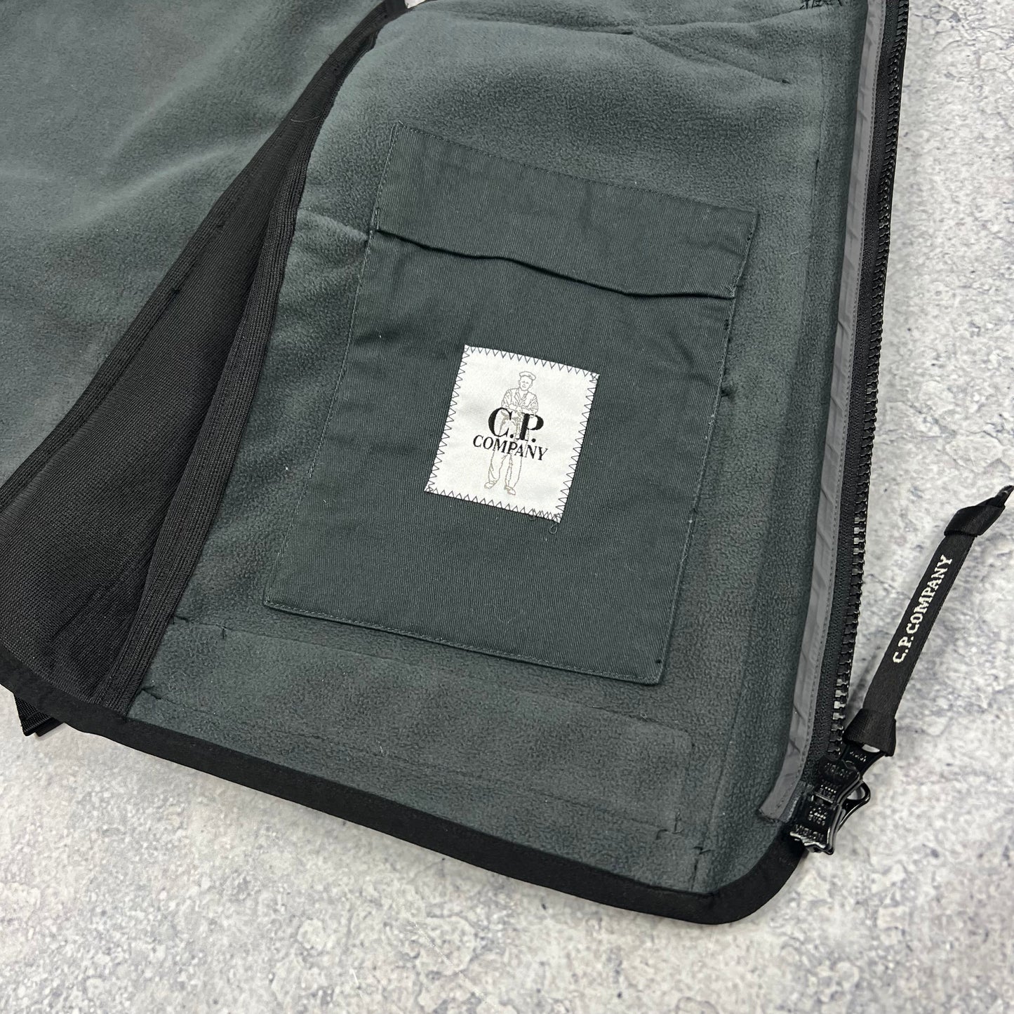 CP Company Black Softshell Lens Vest 48- Medium 21.5”