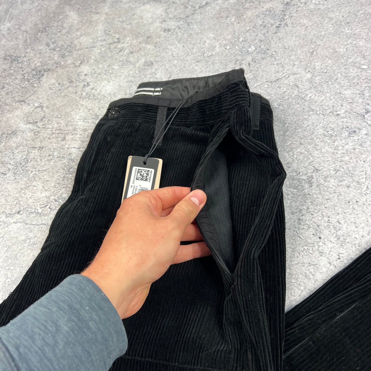 Stone Island Black Corduroy Cargo Trousers W31-32” BNWT