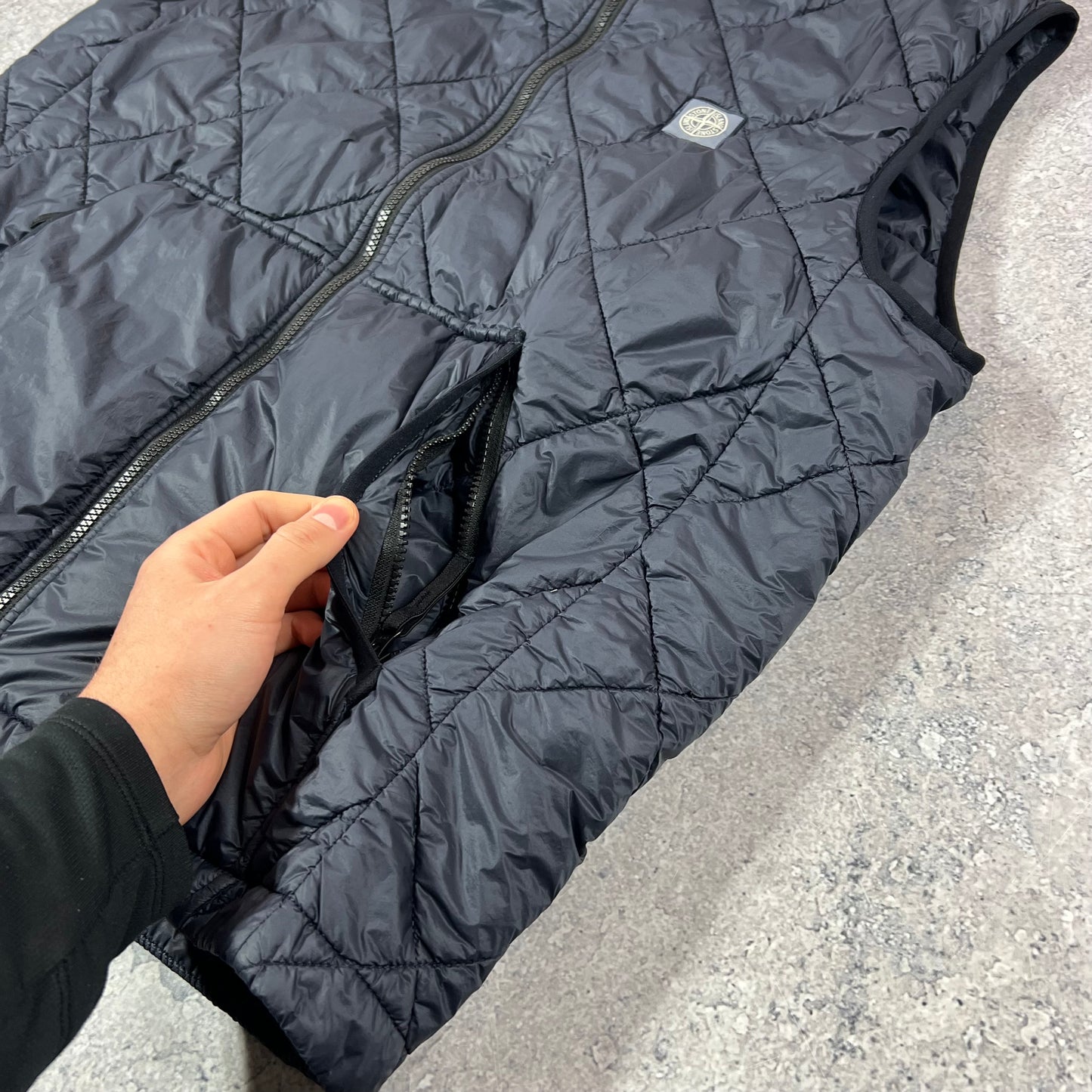 Stone Island Navy Micro Yarn Gilet 3XL 25”