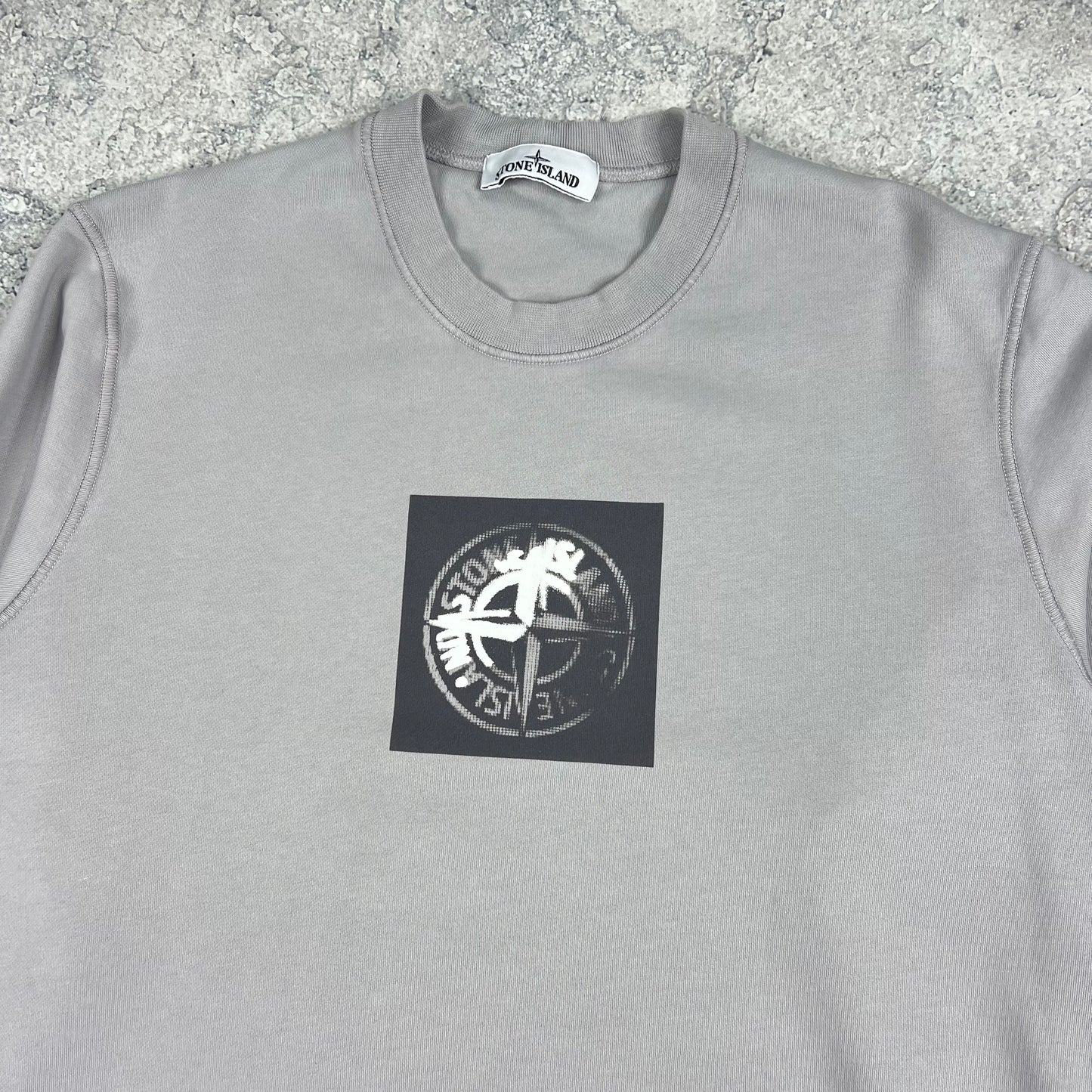 Stone Island Grey Graphic Logo Sweatshirt XL 24”
