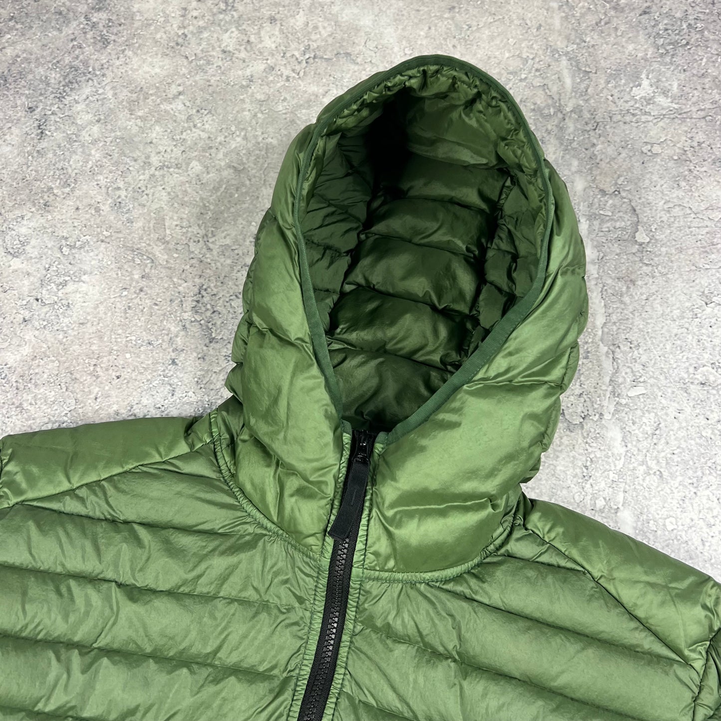 Stone Island Green Loom Woven Down Jacket Large 23”