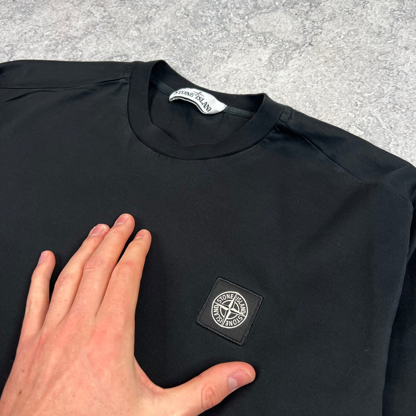 Stone Island Black L/S T-Shirt Medium 20.25”