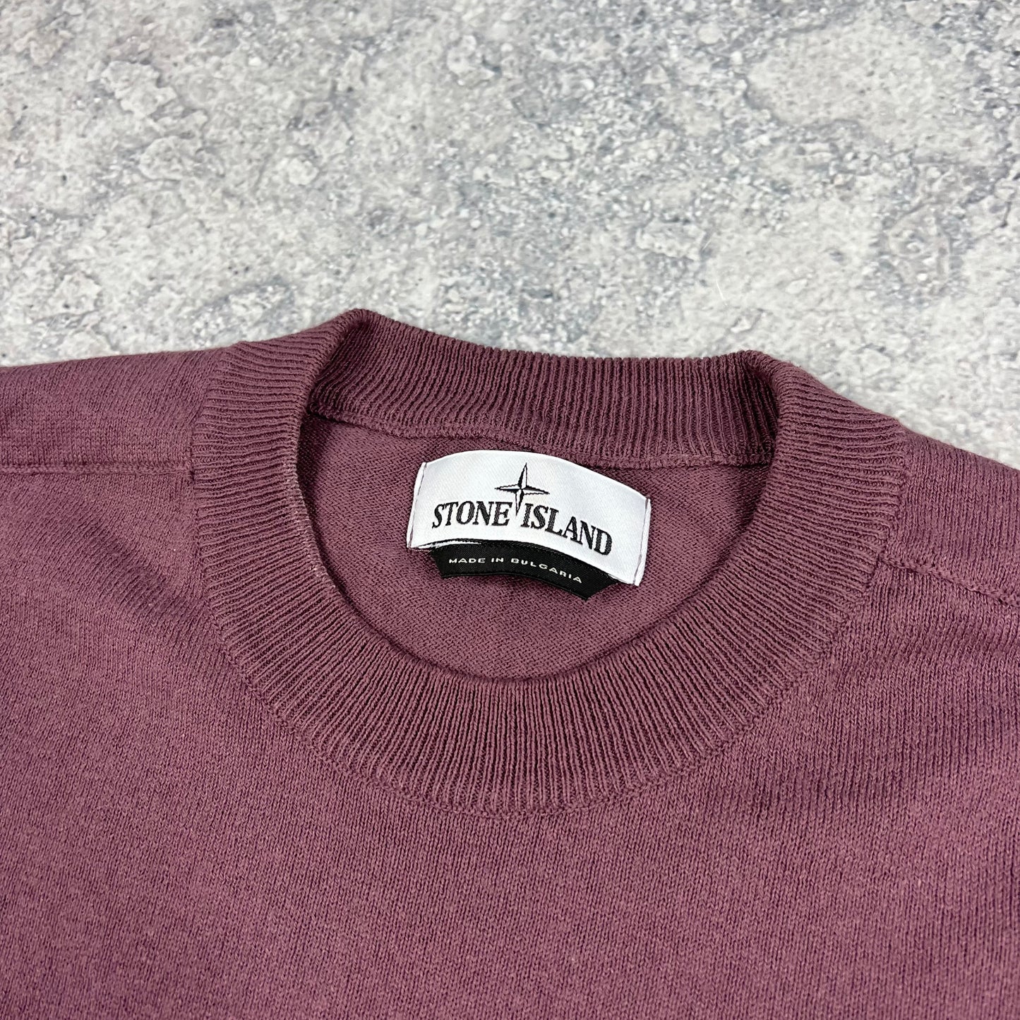 Stone Island Wine Knit Jumper Medium 20.75”