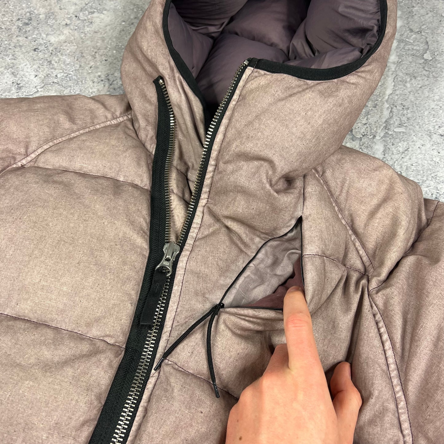 Stone Island Lino Resinato Down Jacket Large 24.5”