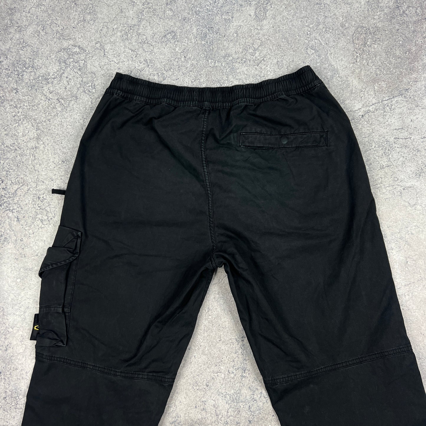 Stone Island Black Cuffed Cargo Trousers W30”