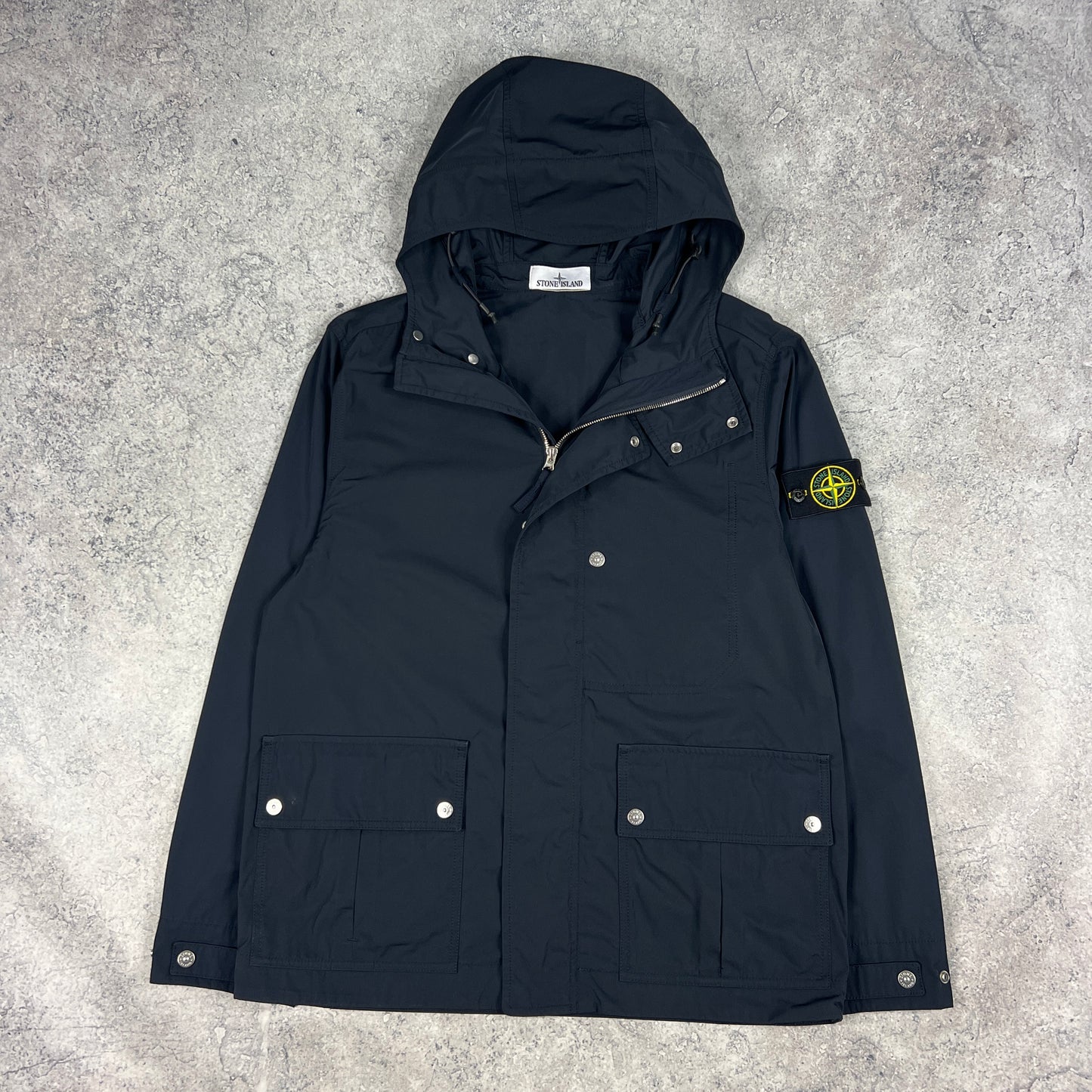 Stone Island Navy Micro Twill Jacket Medium 22.25”