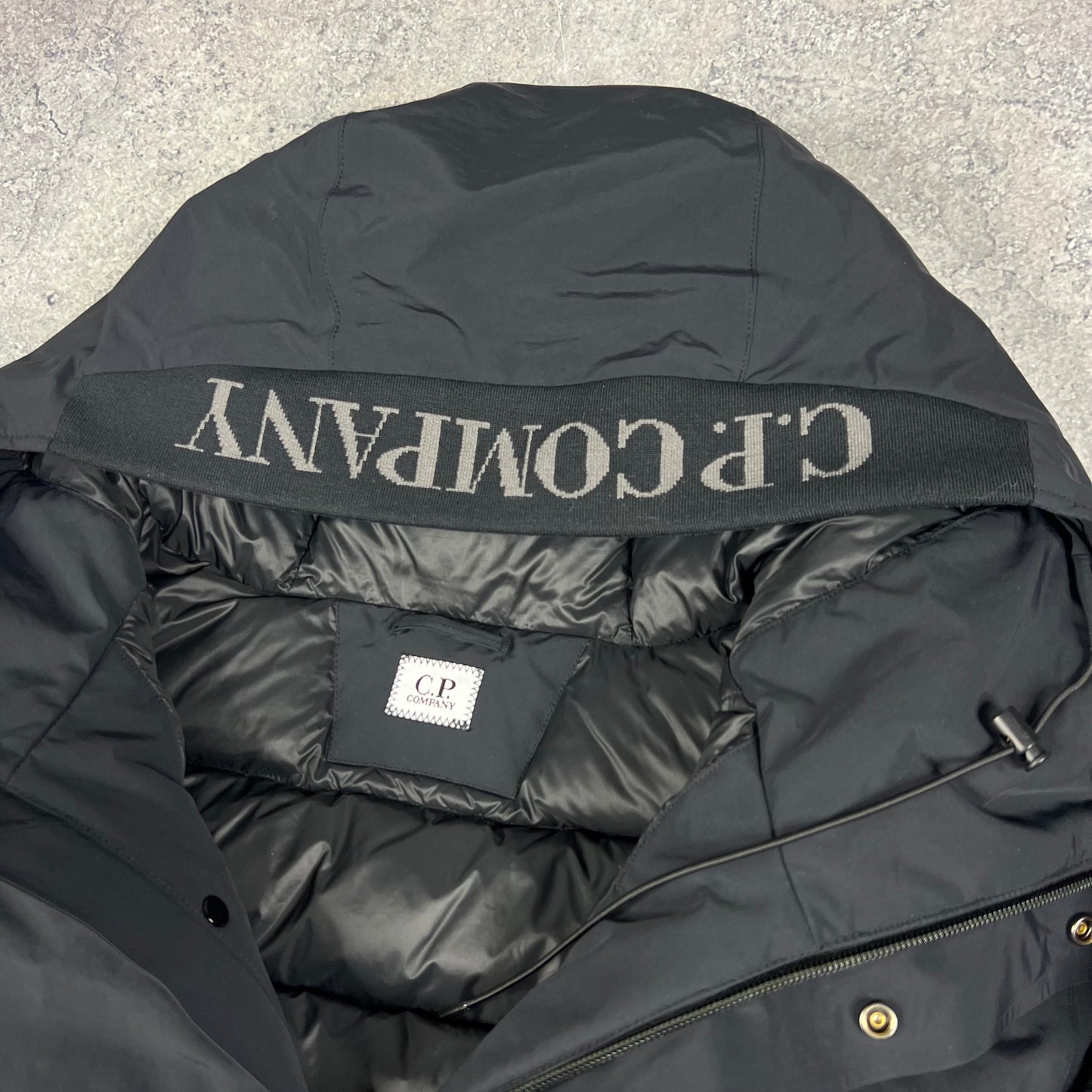 CP Company Navy Micro M Down Parka Large 25.5”