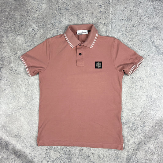 Stone Island Pink Polo Shirt Medium Slim Fit 19”