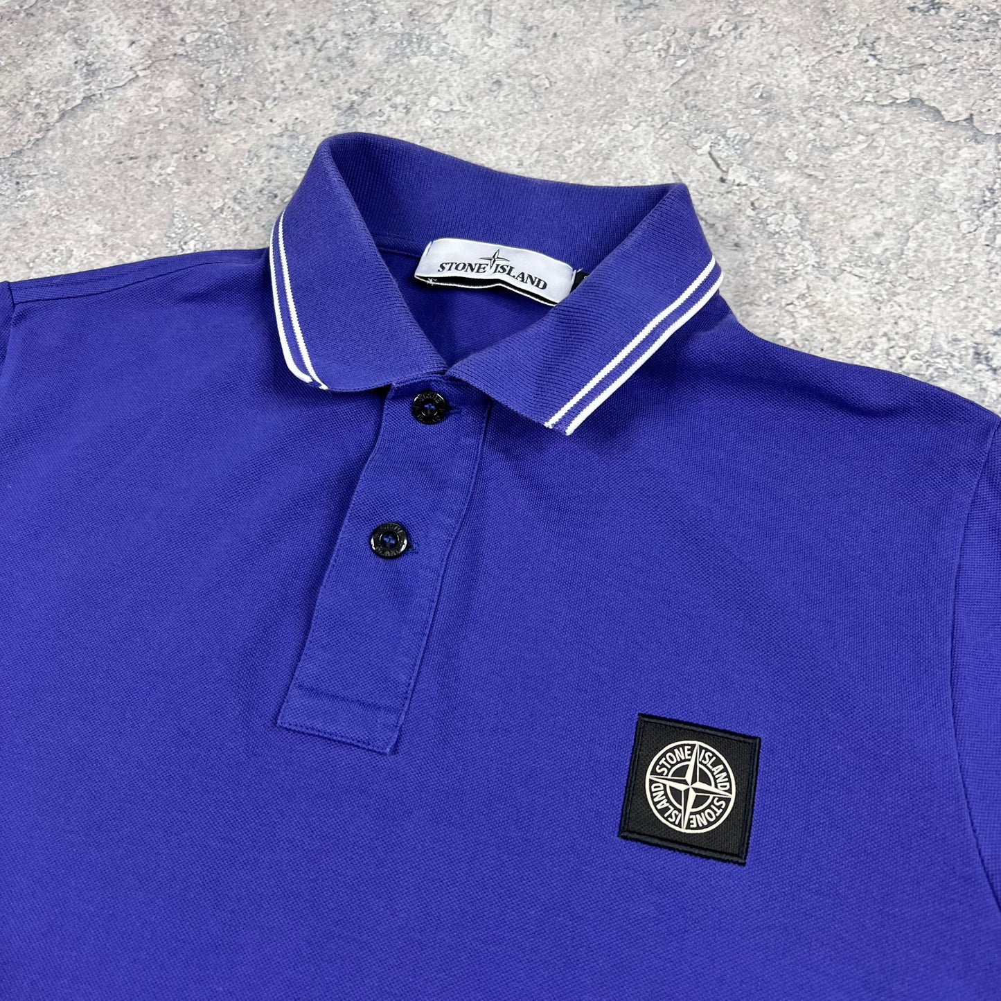 Stone Island Blue Polo Shirt Medium Slim Fit 19.75”