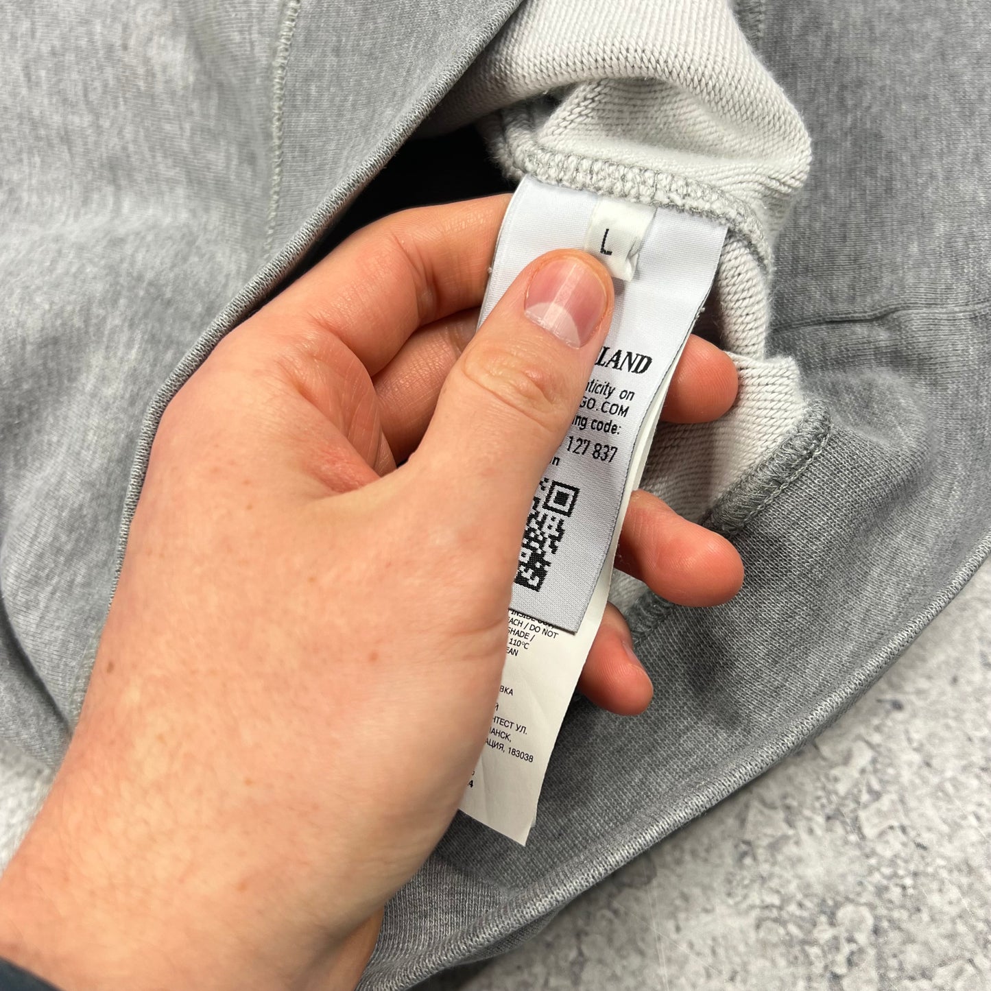 Stone Island Grey Sweatshirt Large 22.25”