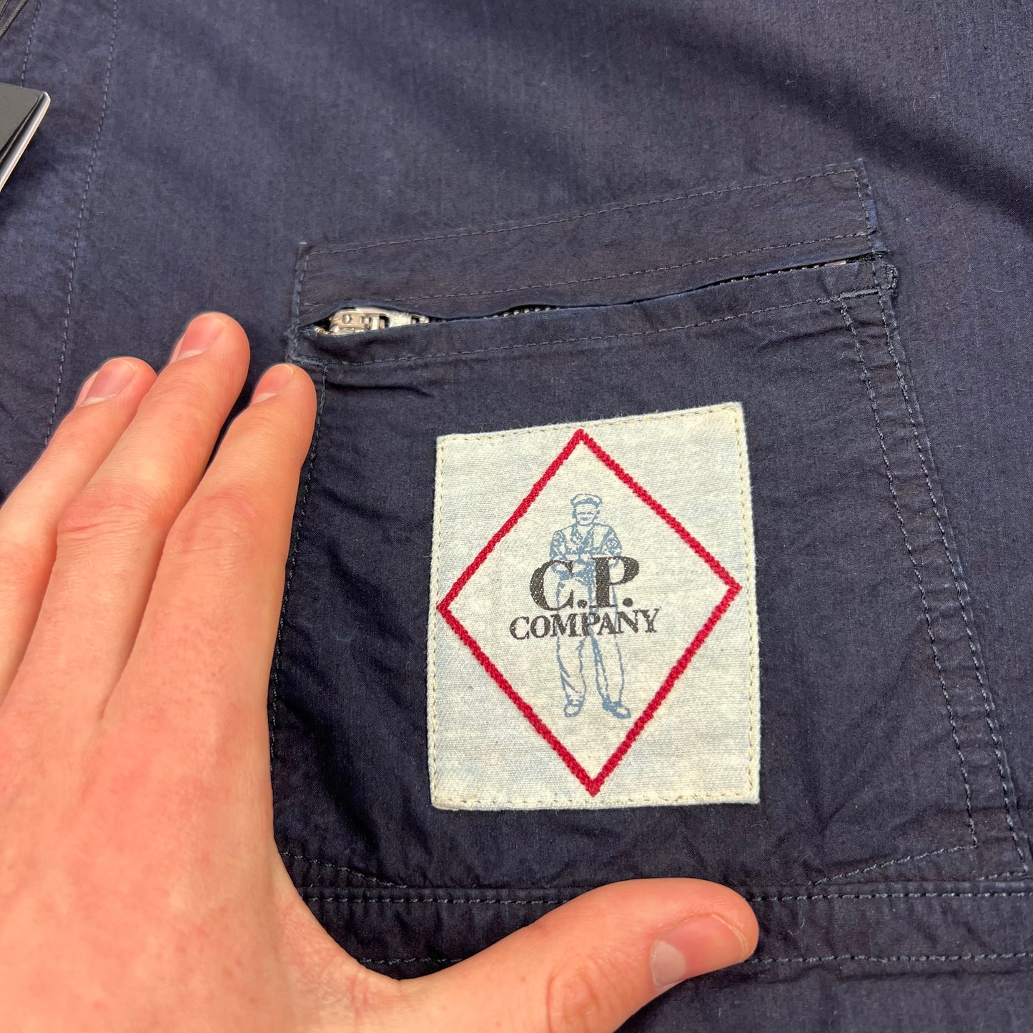 CP Company Navy Indigo Goggle Jacket Large 24” BNWT