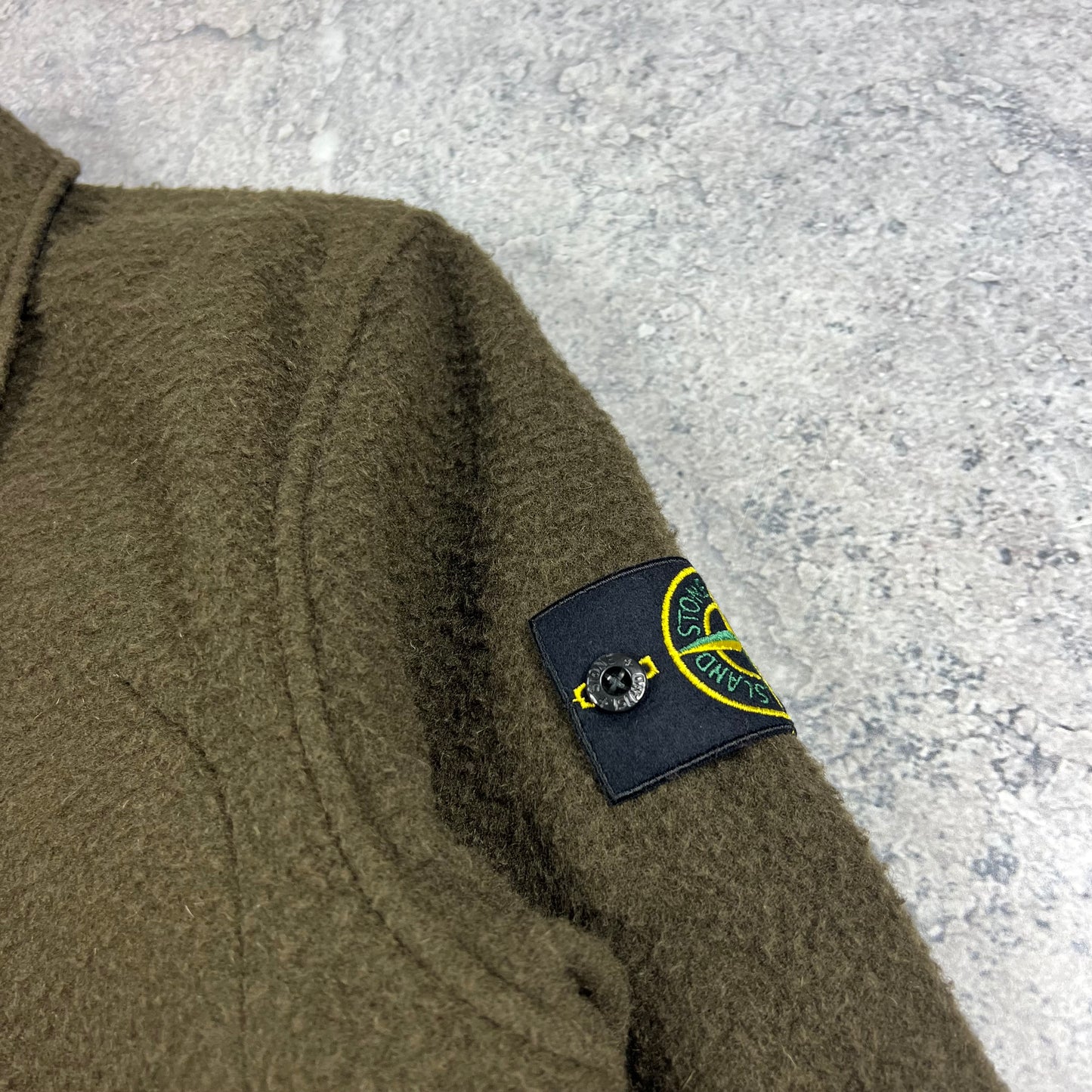 Stone Island Khaki Panno Ratinato Wool Overshirt Medium 23” BNWT