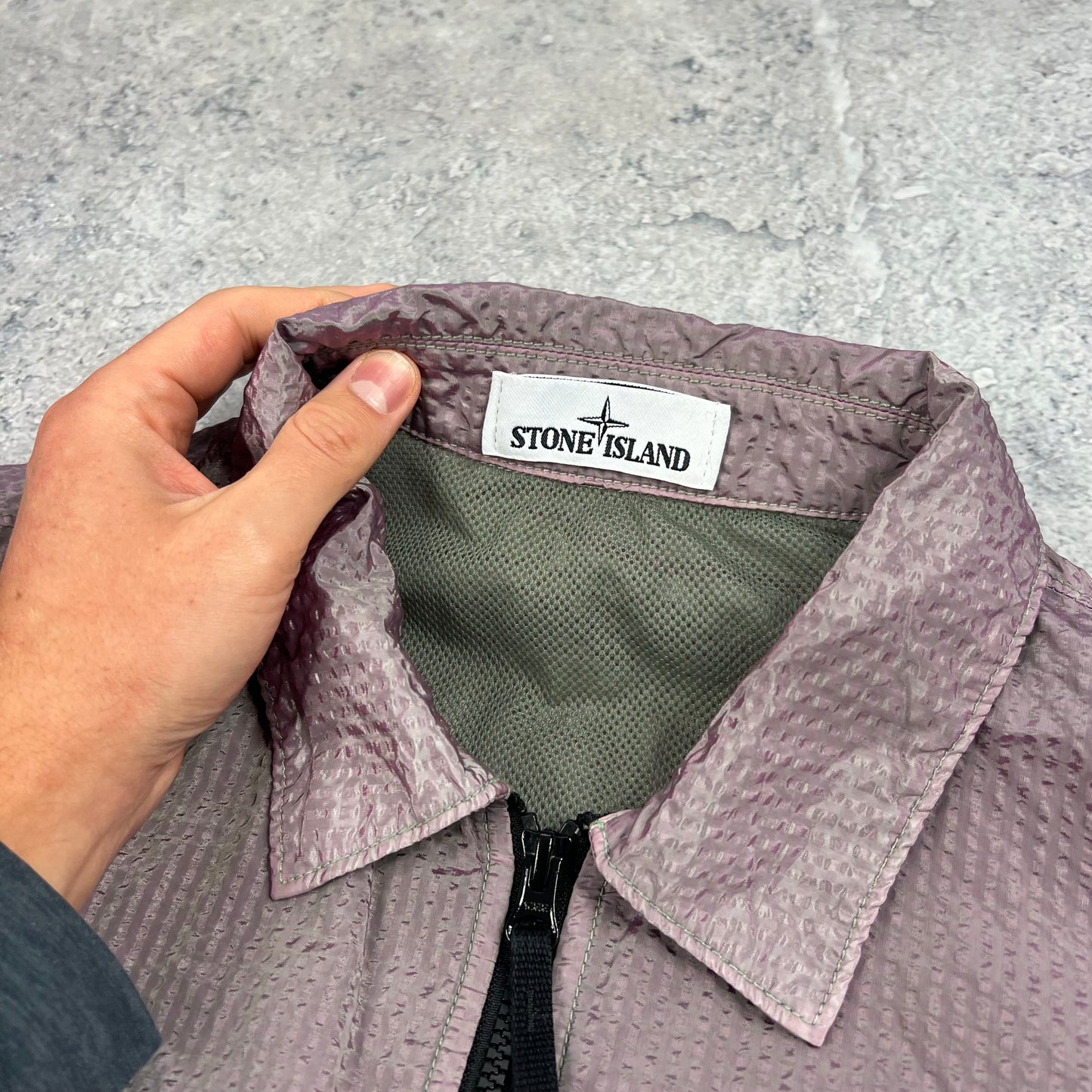 Stone Island Seersucker Nylon Metal Overshirt XXL 25”