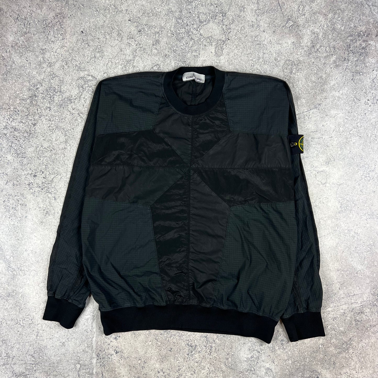 Stone Island Black Nylon Metal Ripstop Pullover Medium 23.5”