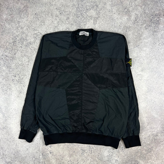 Stone Island Black Nylon Metal Ripstop Pullover Medium 23.5”