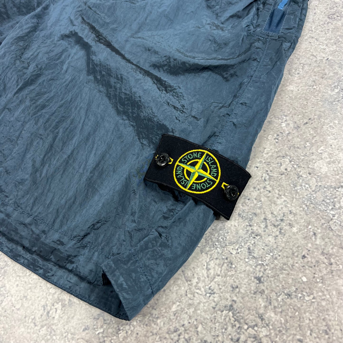 Stone Island Blue Nylon Metal Cargo Shorts W30”