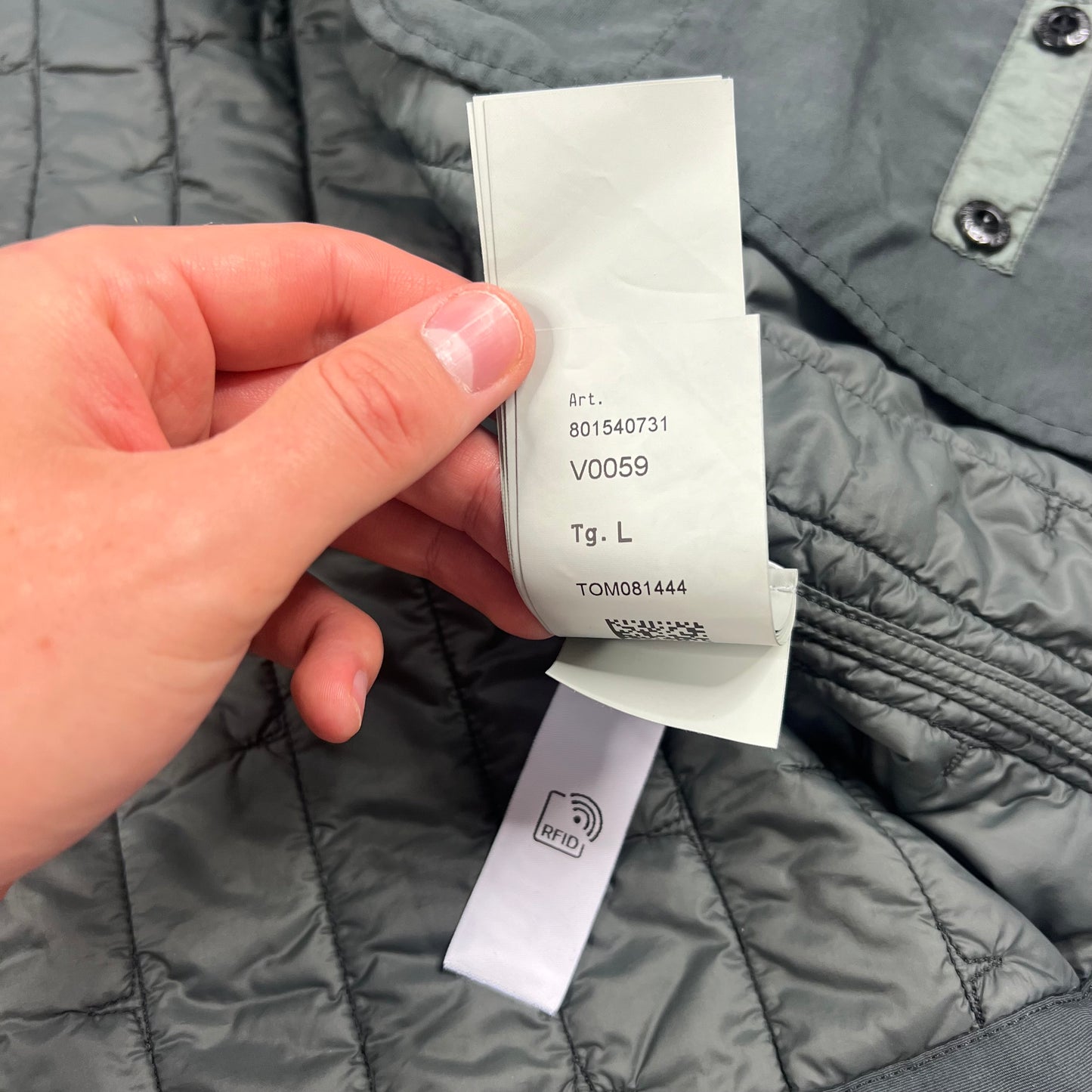 Stone Island Green Quilted Nylon Stella Primaloft Jacket Large 24.5”