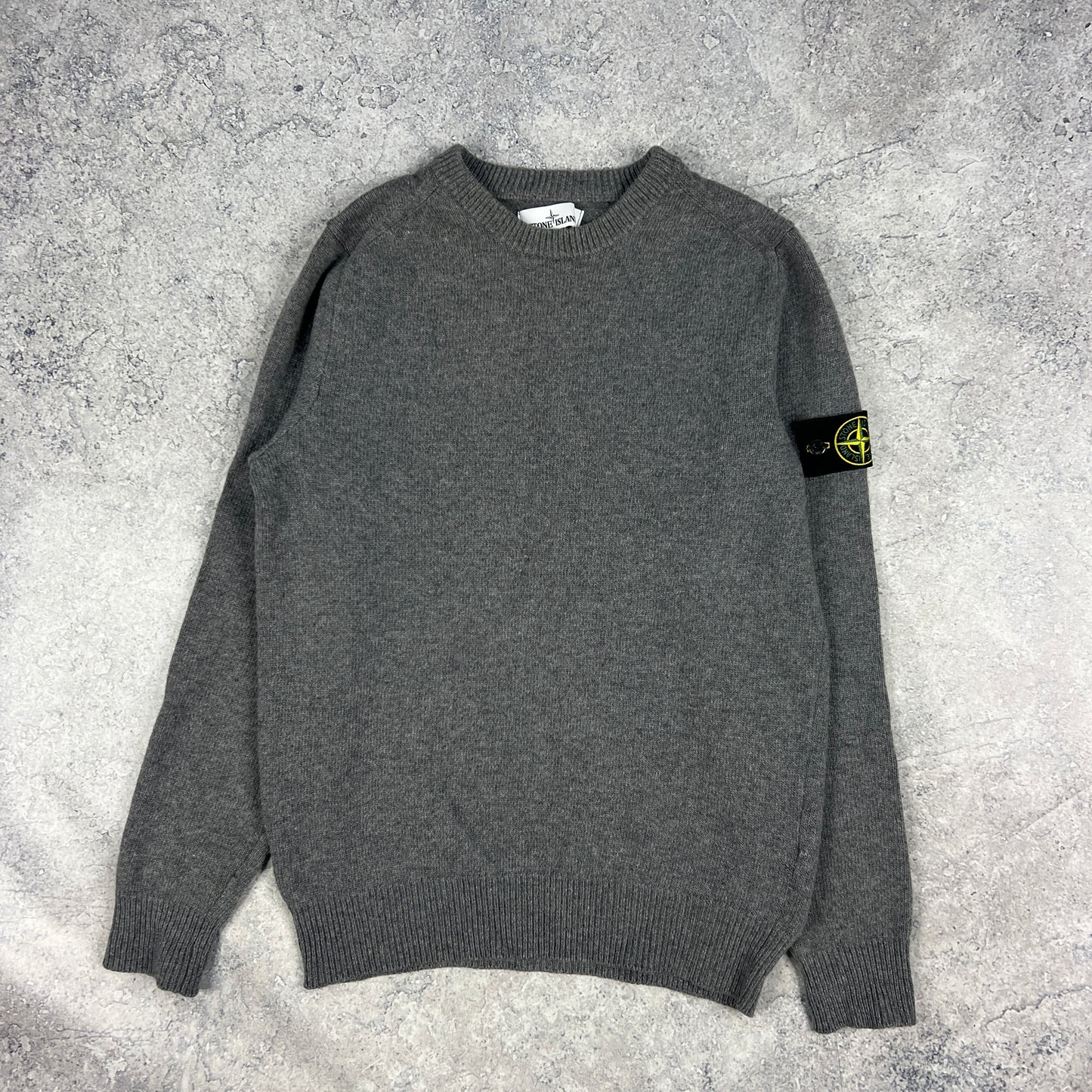 Stone Island Grey Wool Knit Jumper Medium 20.5”