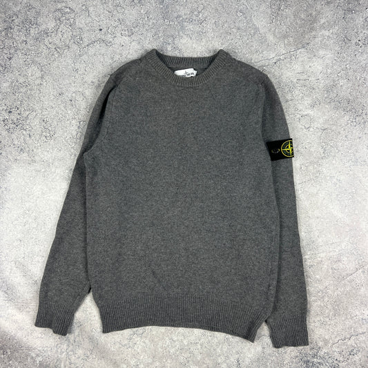 Stone Island Grey Wool Knit Jumper Medium 20.5”