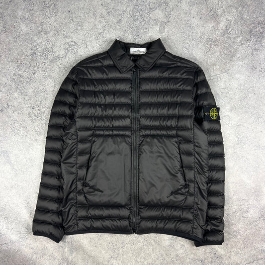 Stone Island Black Bio Based Ripstop Down Jacket Large 22.5”